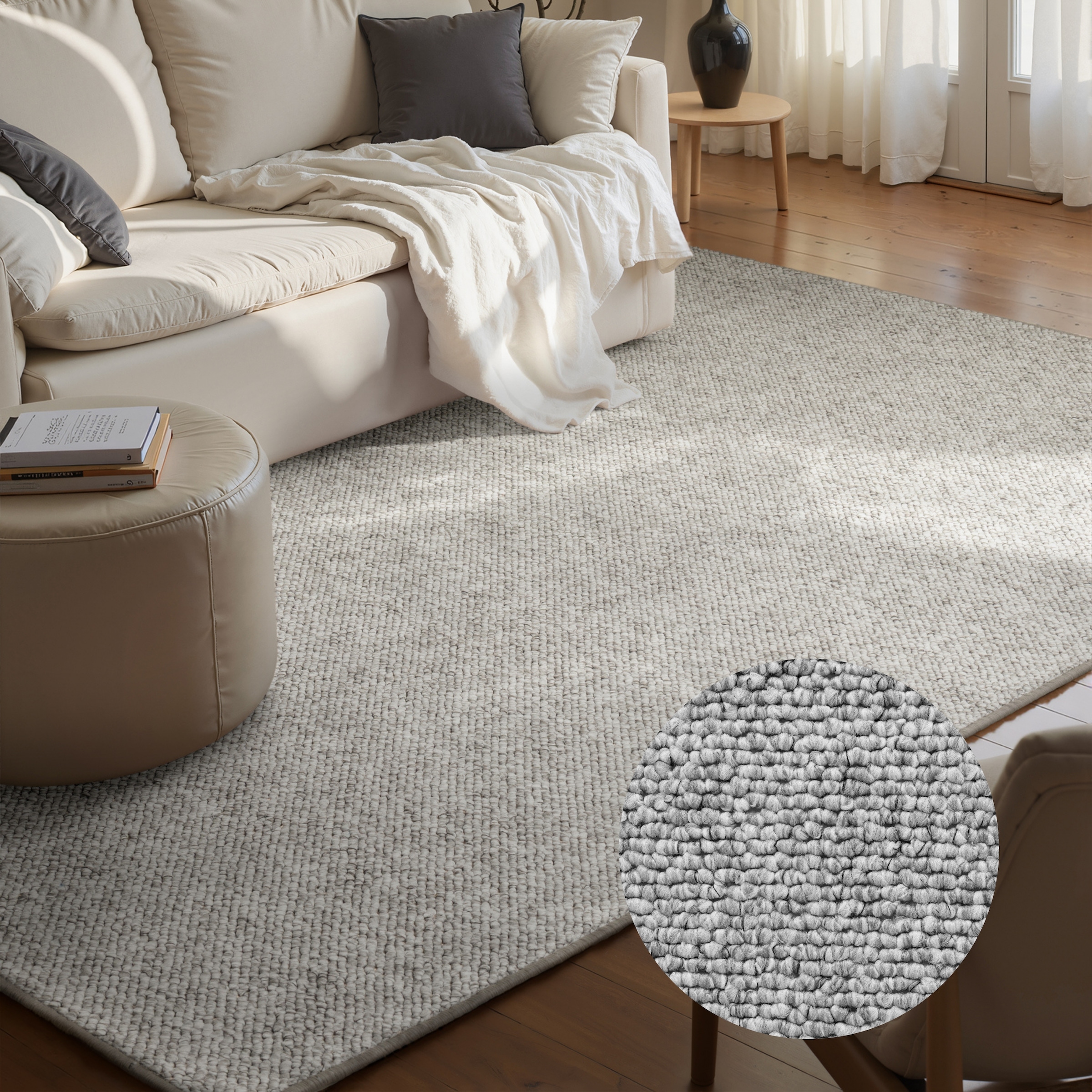 HANSE Home Teppich »Wolly 2« rechteckig 12 mm Höhe Flachgewebe, Läufer, Skandi, Woll-Optik, Esszimmer, Wohnzimmer, Flur