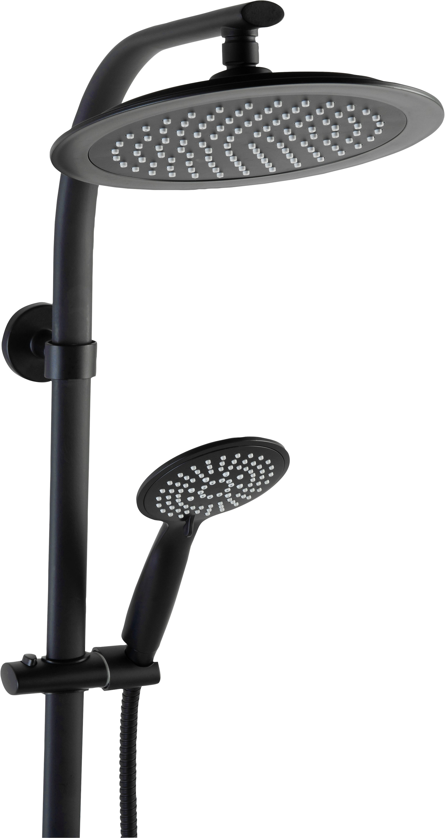 CORNAT Badarmatur »Dusch-Komplettsystem "Noir Style"« Black Edition, mit Thermostatarmatur, Handbrause mit 5 Strahlarten