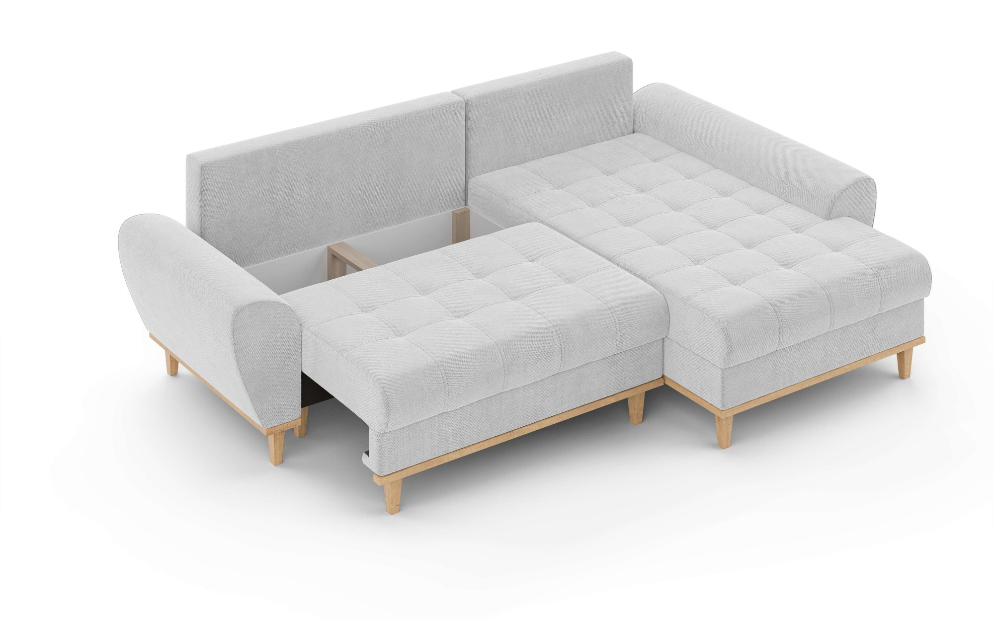 Home affaire Ecksofa »Ahrdorf mit Bettfunktion und Bettkasten, Maße: B/H/T 268/86/175 cm«, L-Form mit 3 Rückenkissen und moderne gerundete Armlehnen