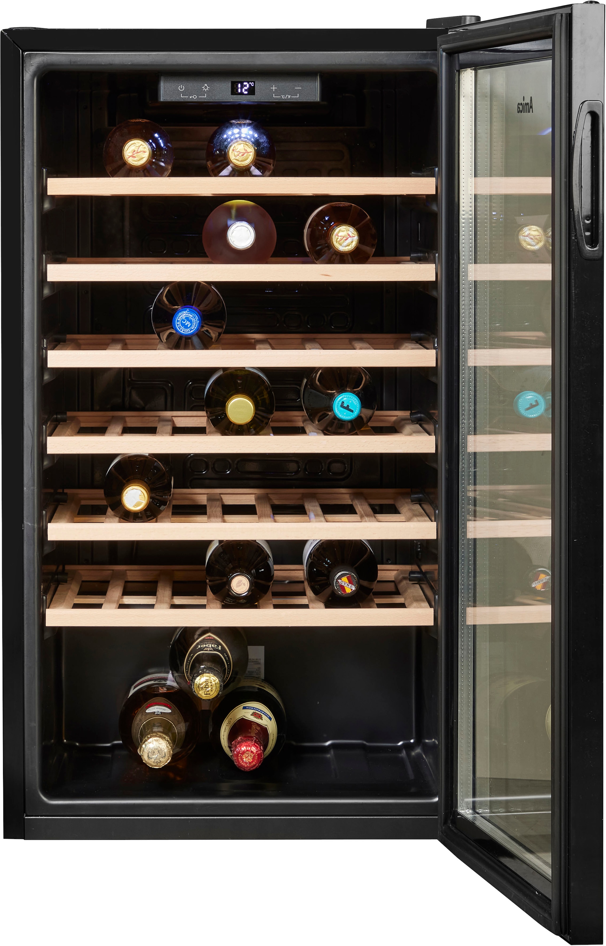Jahren 3 »WK 0,75l, 52 Weinkühlschrank Garantie für Amica 901 S«, XXL 341 mit Standardflaschen Standkühlschrank á