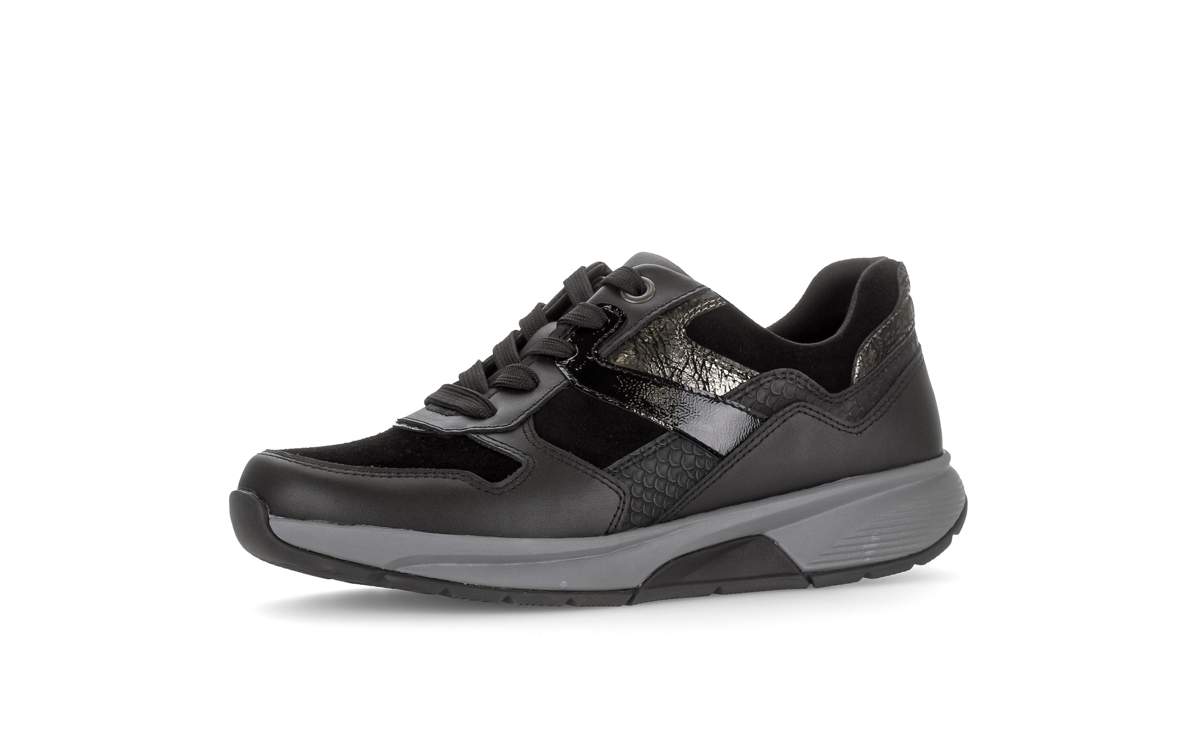 rollingsoft Keilsneaker  Freizeitschuh, Halbschuh, Schnürer mit Kontrastbesätzen