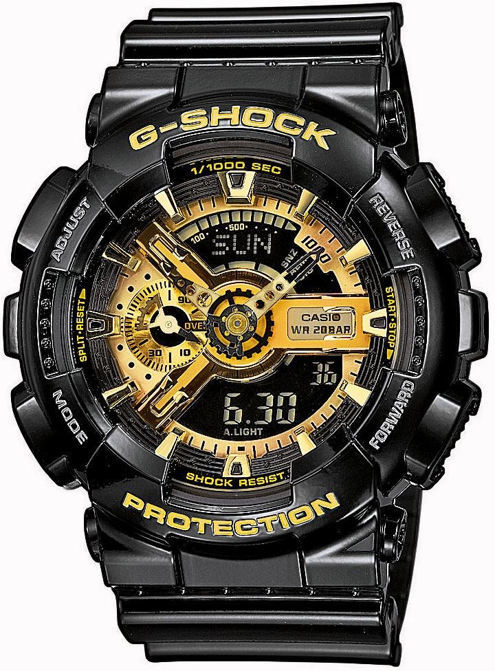 CASIO G-SHOCK Chronograph »GA-110GB-1AER«, Quarzuhr, Armbanduhr, Herrenuhr, digital, bis 20 bar wasserdicht