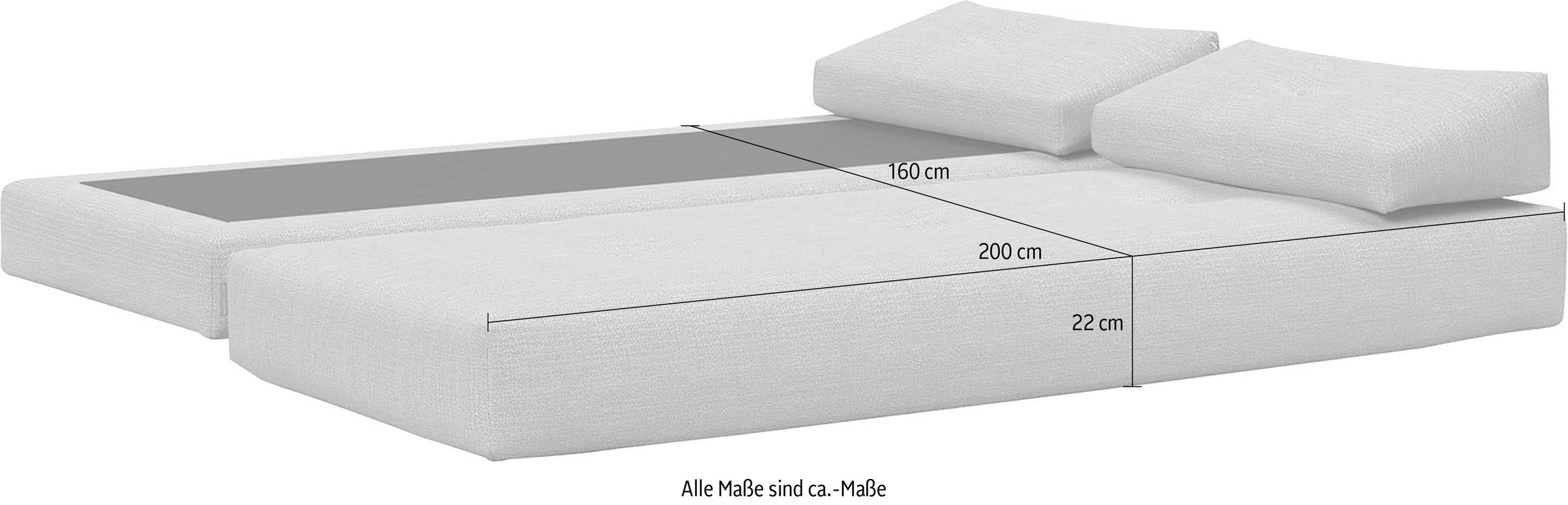 INNOVATION LIVING ™ Stapelliege »Sigmund 595 Eiche-Beine«, Daybed mit zwei Federkernmatratzen zum täglichen Gebrauch