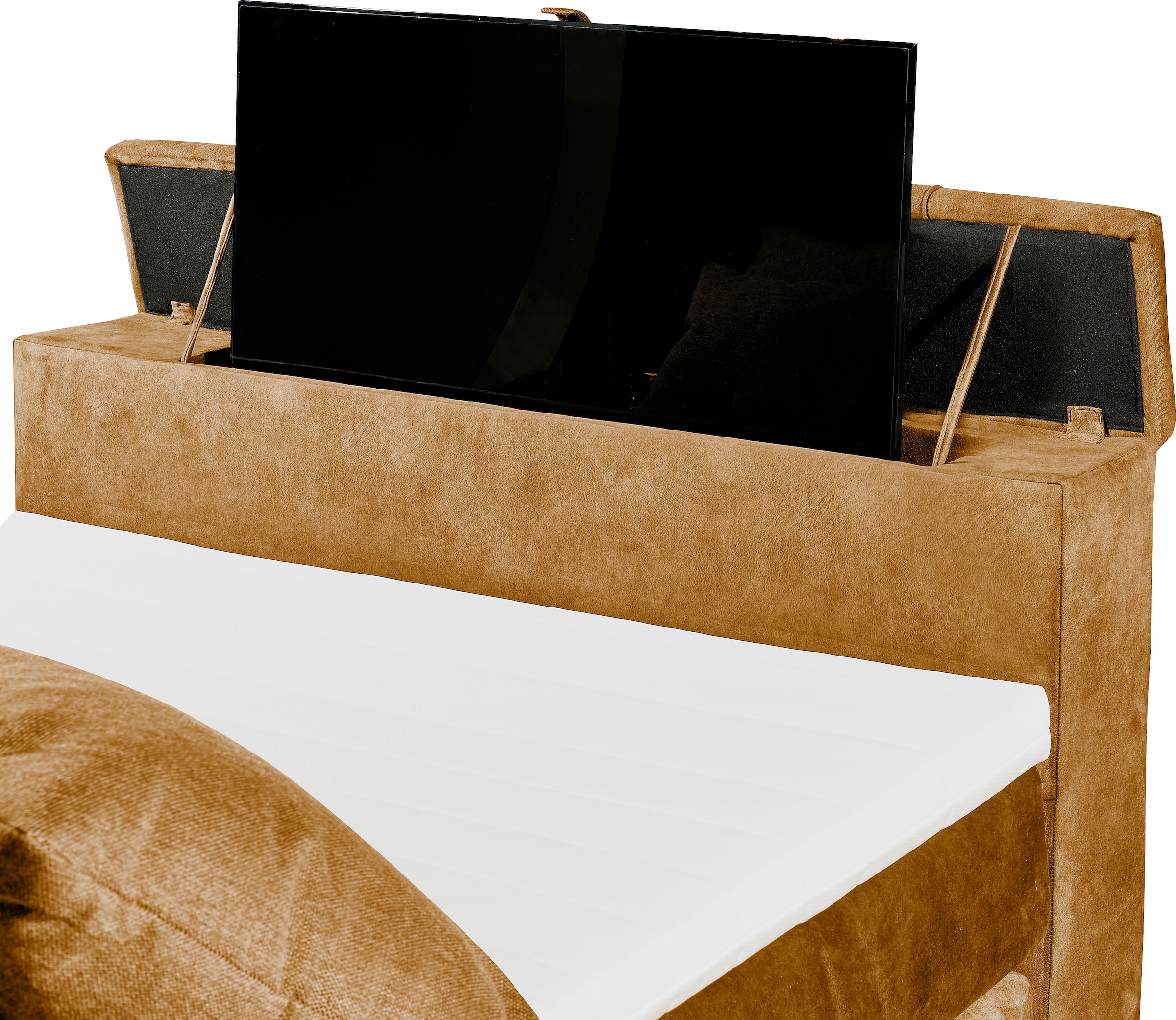 set one by Musterring Boxspringbett »Richmond« versenkbarer TV- Halterung mit Fernbedienung