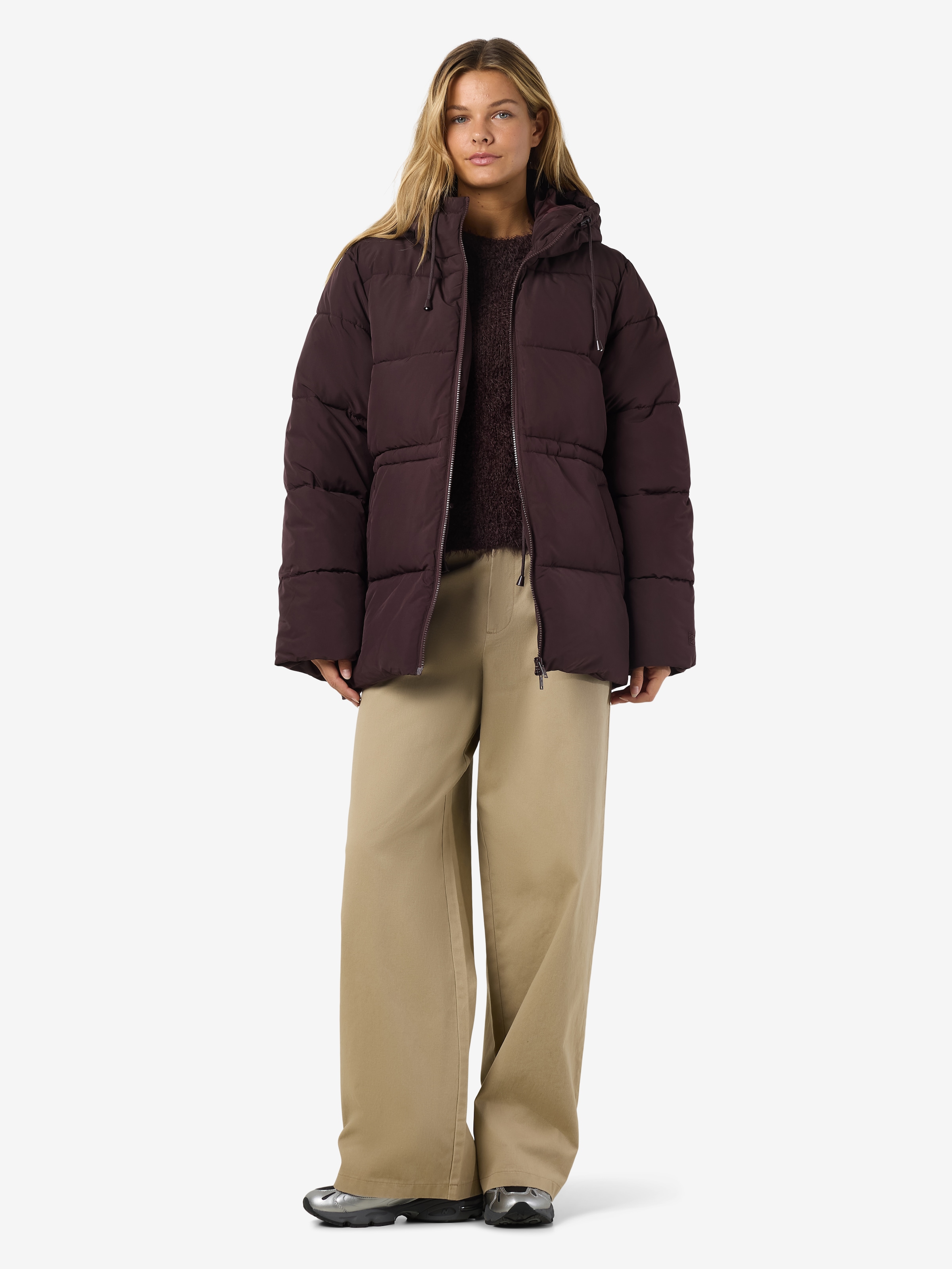 Noisy may Steppjacke »NMROSY WAISTED PUFFER JACKET NOOS« mit Kapuze Kunstfaser