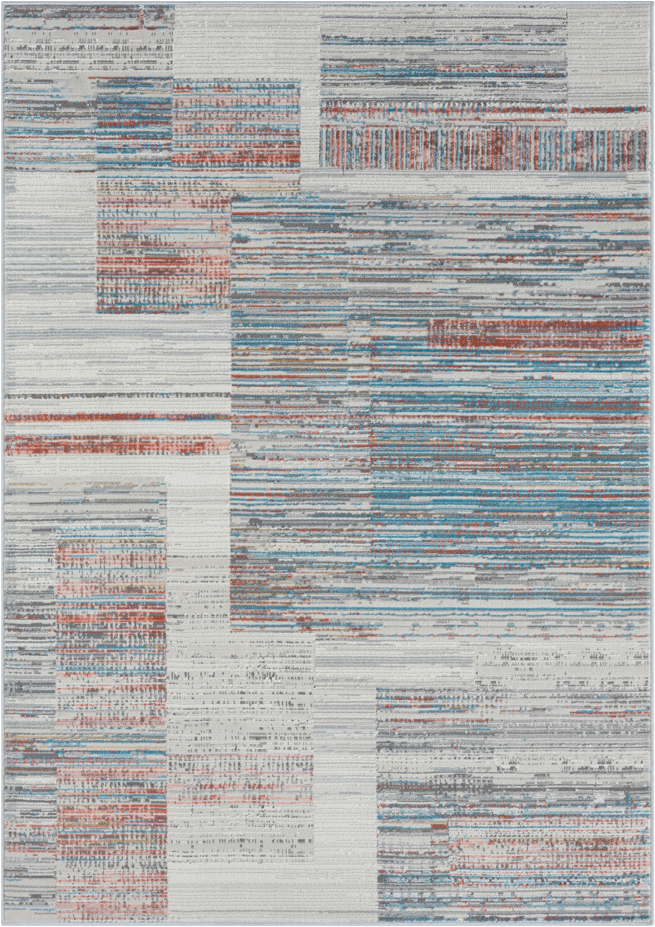 OTTO home Teppich »Ziven« rechteckig 8 mm Höhe Kurzflor, modern bunt pflegeleicht, Hoch Tief, Wohnzimmer