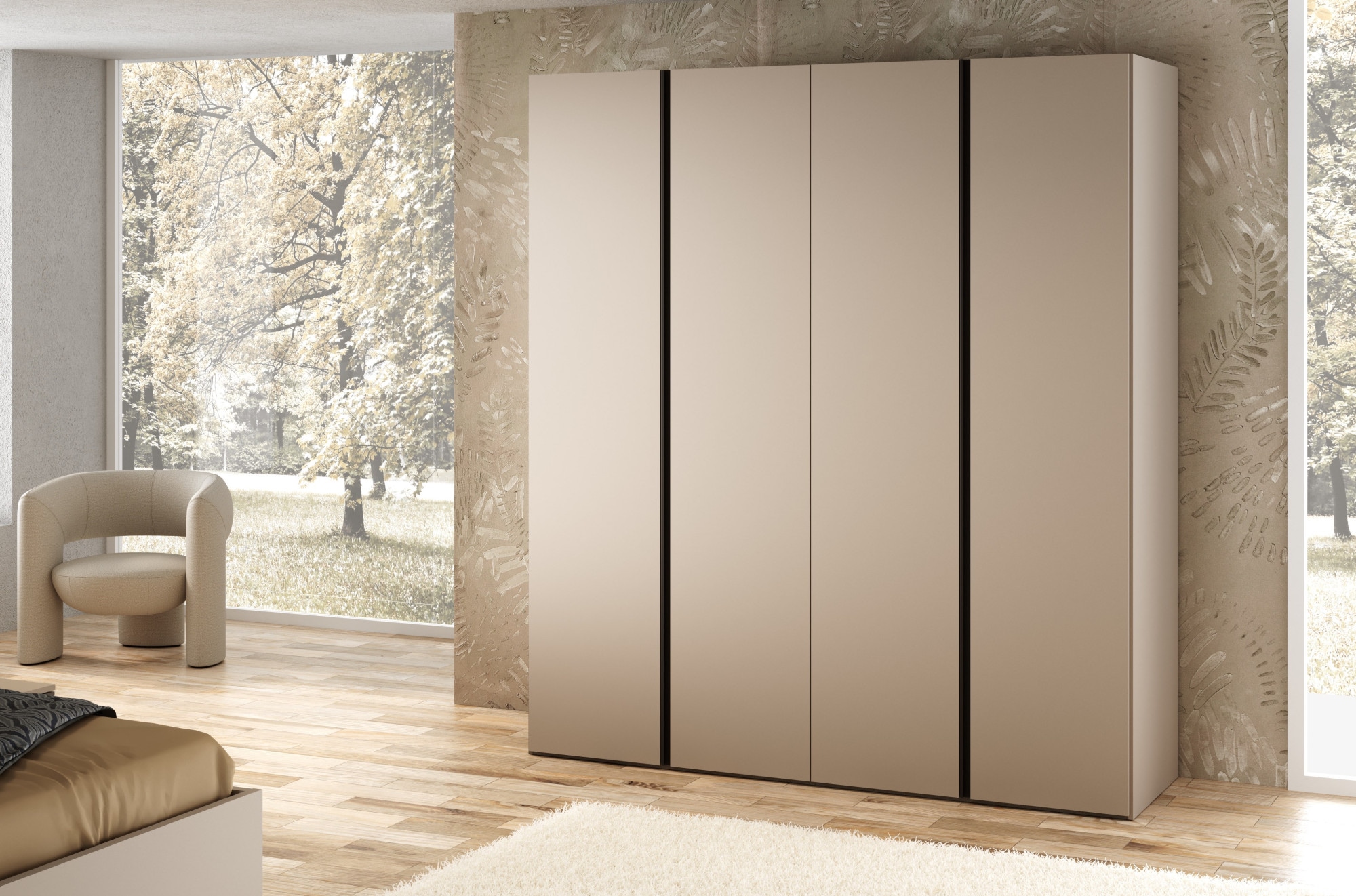 INOSIGN Kleiderschrank »RUBINO, Drehtürenschrank,Schlafzimmerschrank mit hochwertigem Alugriff«, (1 St.), Made in Italy, in Breite wählbar, Basisausführung, Zubehör extra