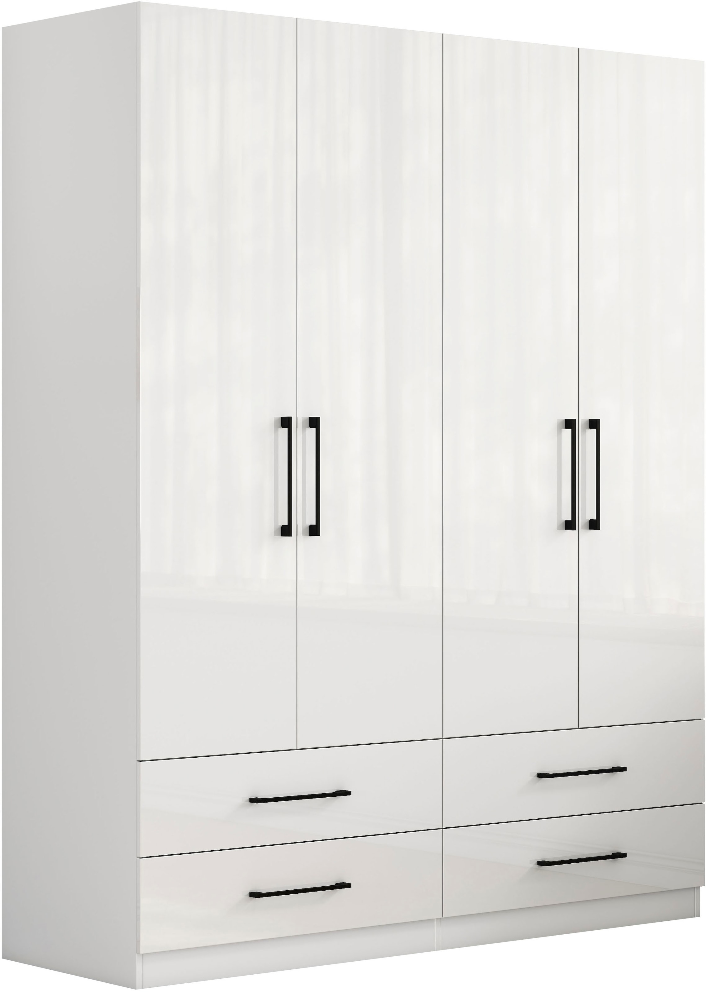 OTTO home Kleiderschrank »Sylt Schlafzimmerschrank Bestseller mit hochglänzenden Fronten« Drehtürenschrank mit 4 Schubladen und 4 Türen,  Schrank in Breite 160 mit viel Stauraum