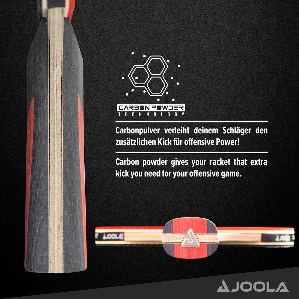 Joola Tischtennisschläger »TT-BAT Carbon Speed«, (Set, mit Bällen-mit Schlägerhülle)