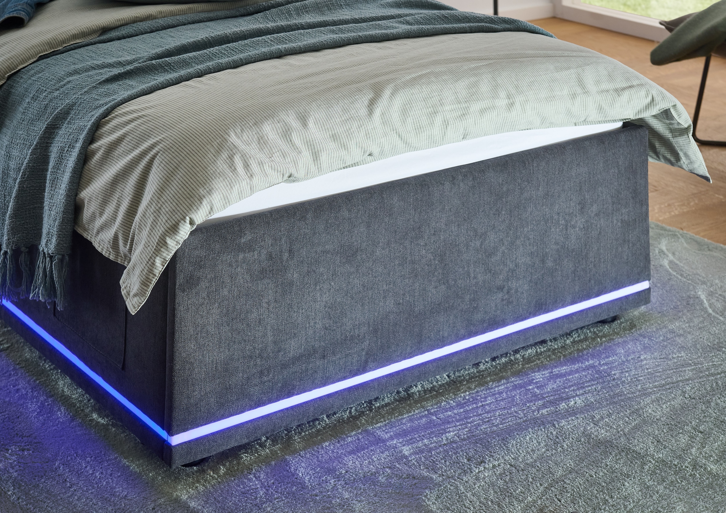 meise.möbel Polsterbett »CIRCLE inkl. LED-Beleuchtung & USB-Anschluss, wahlweise mit Bettkasten«