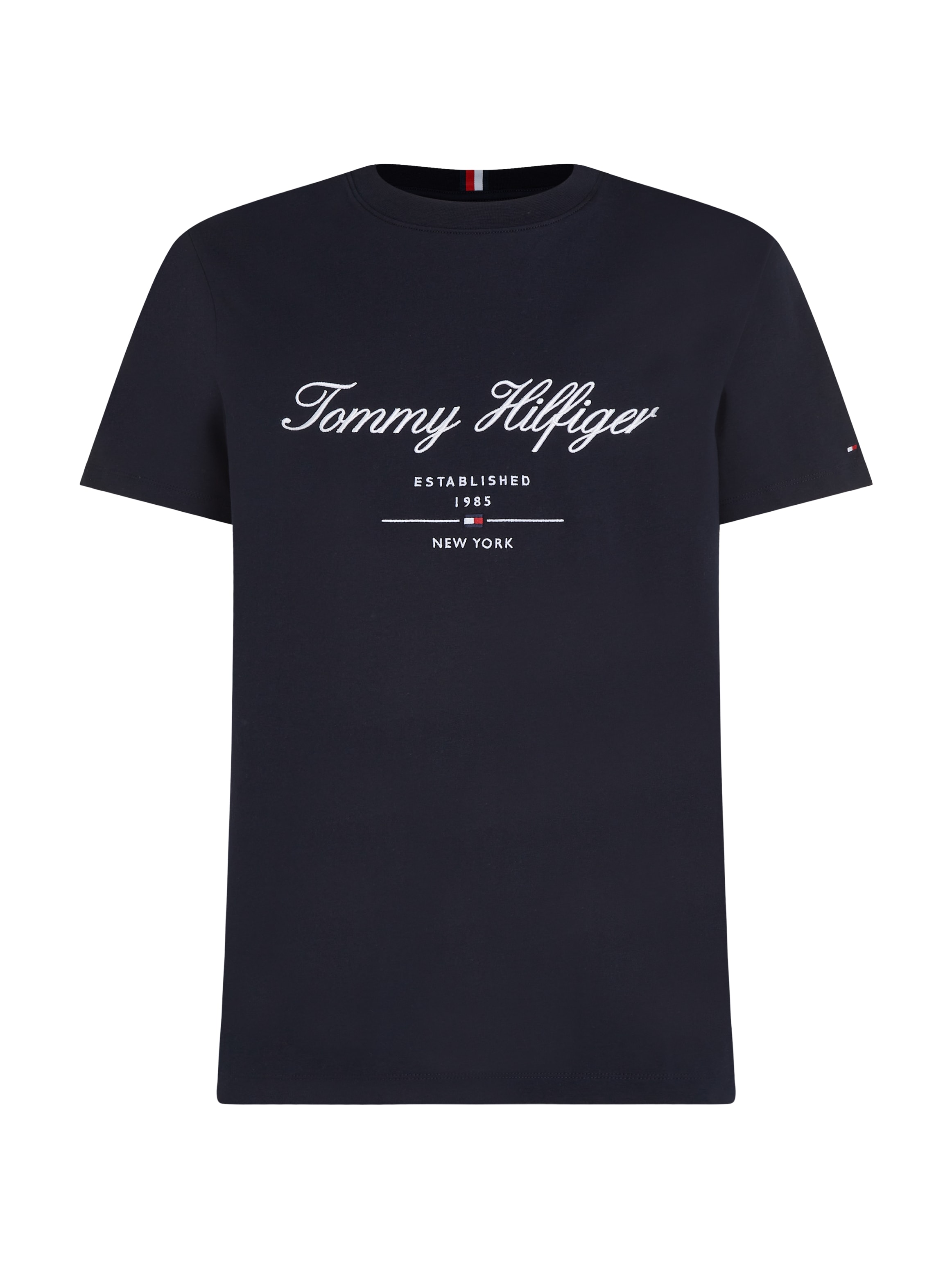 Tommy Hilfiger T-Shirt »SCRIPT LOGO TEE« mit aufgesticktem Logo