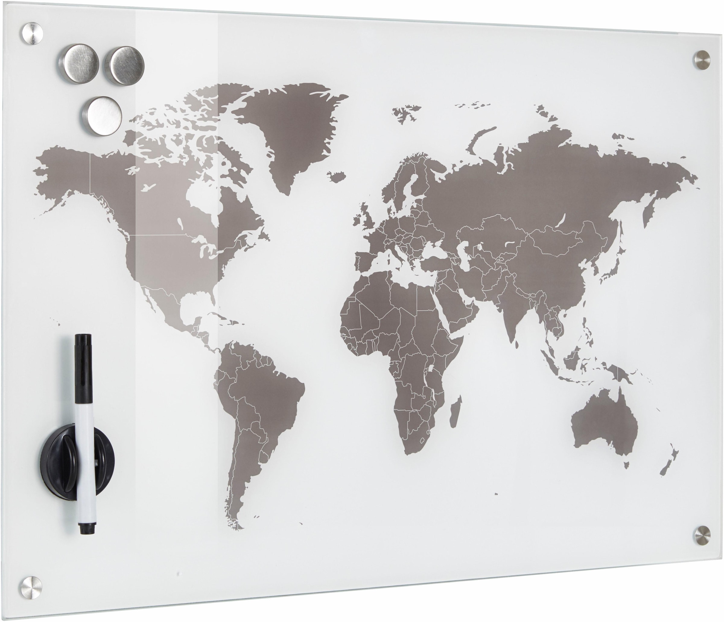 Zeller Present Pinnwand »Worldmap«, Rechnung kaufen Glas auf 60x40