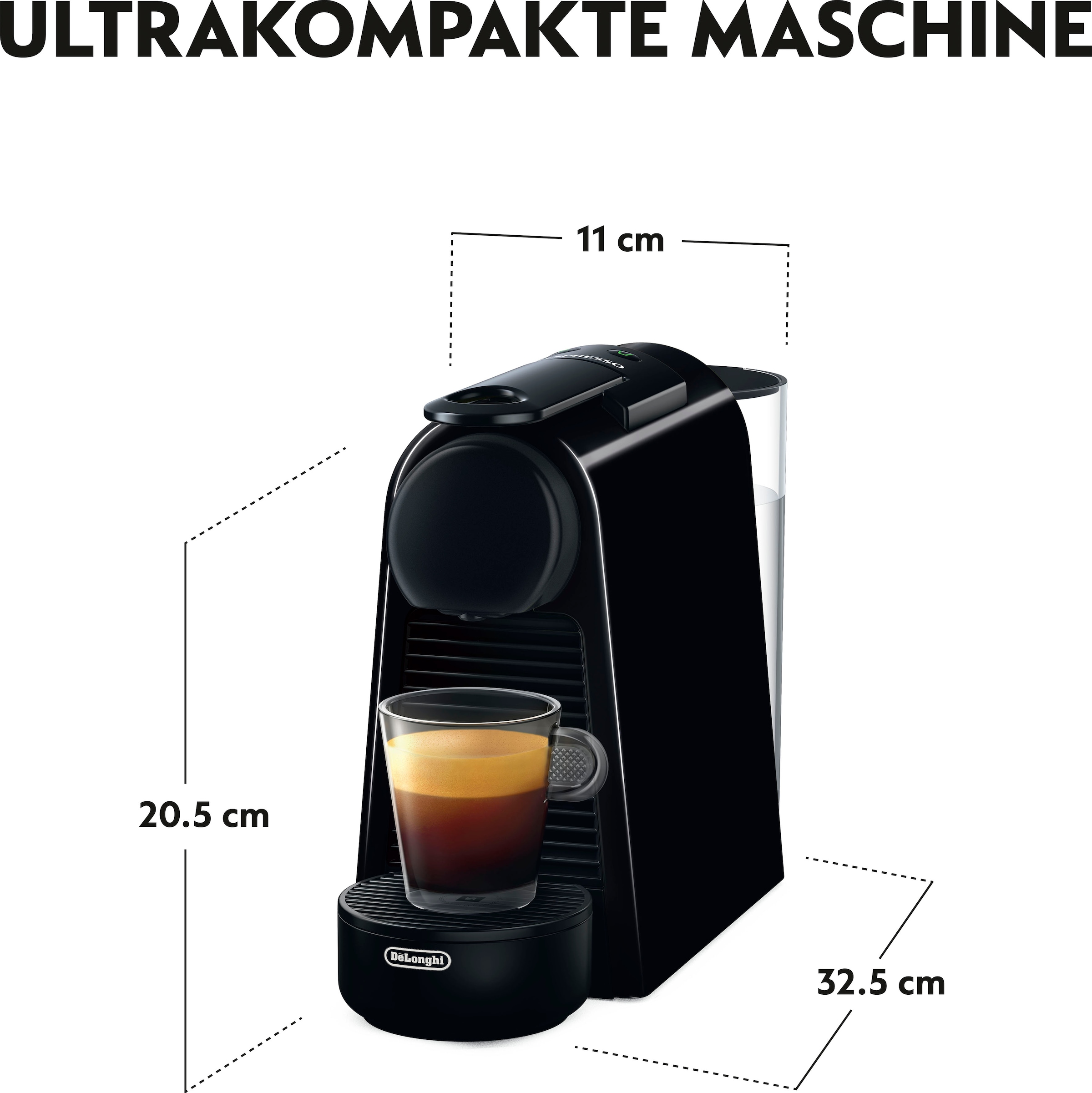 Kapseln 7 Garantie Black«, »Essenza mit von Mini DeLonghi, XXL Kapselmaschine inkl. 3 Willkommenspaket mit Nespresso Jahren EN85.B