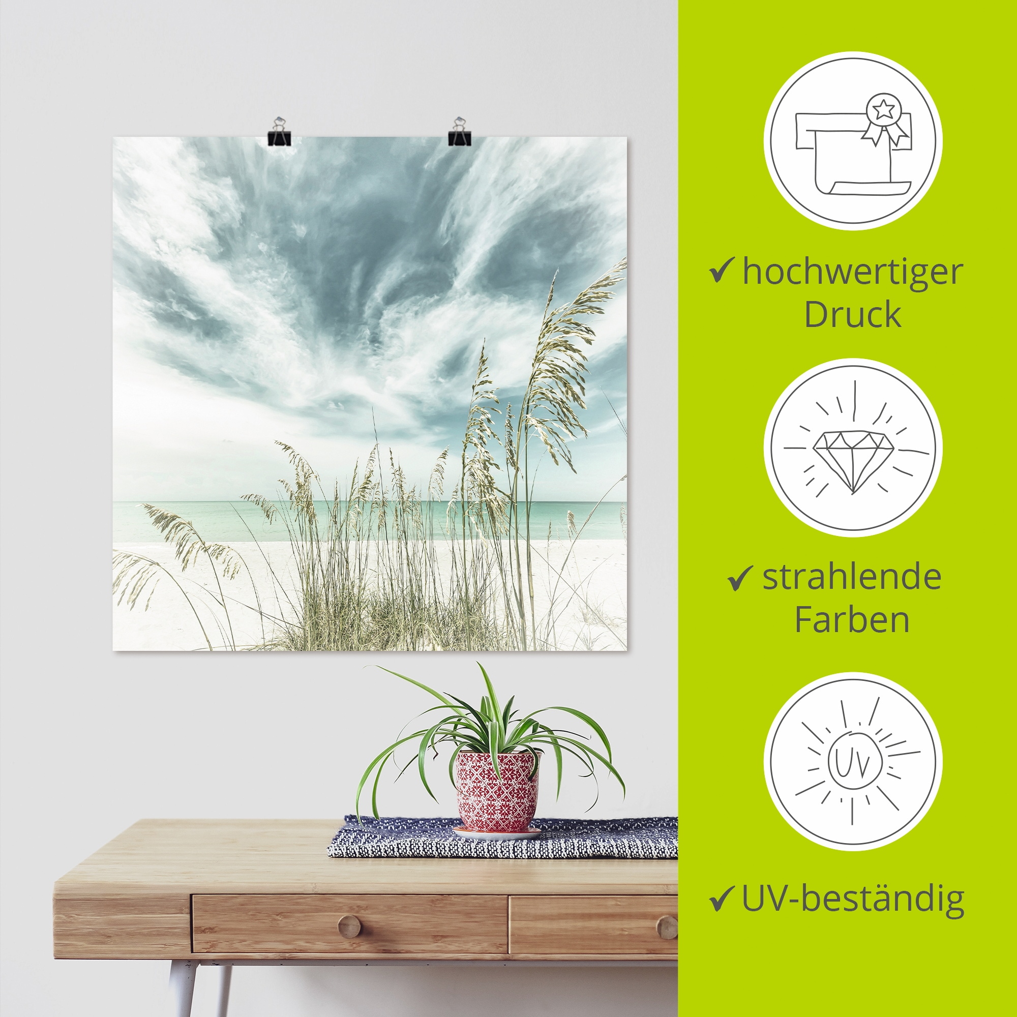Artland Wandbild »Allein am Strand« Strandbilder 1 Stk. tlg. als Leinwandbild, Poster in verschied. Größen