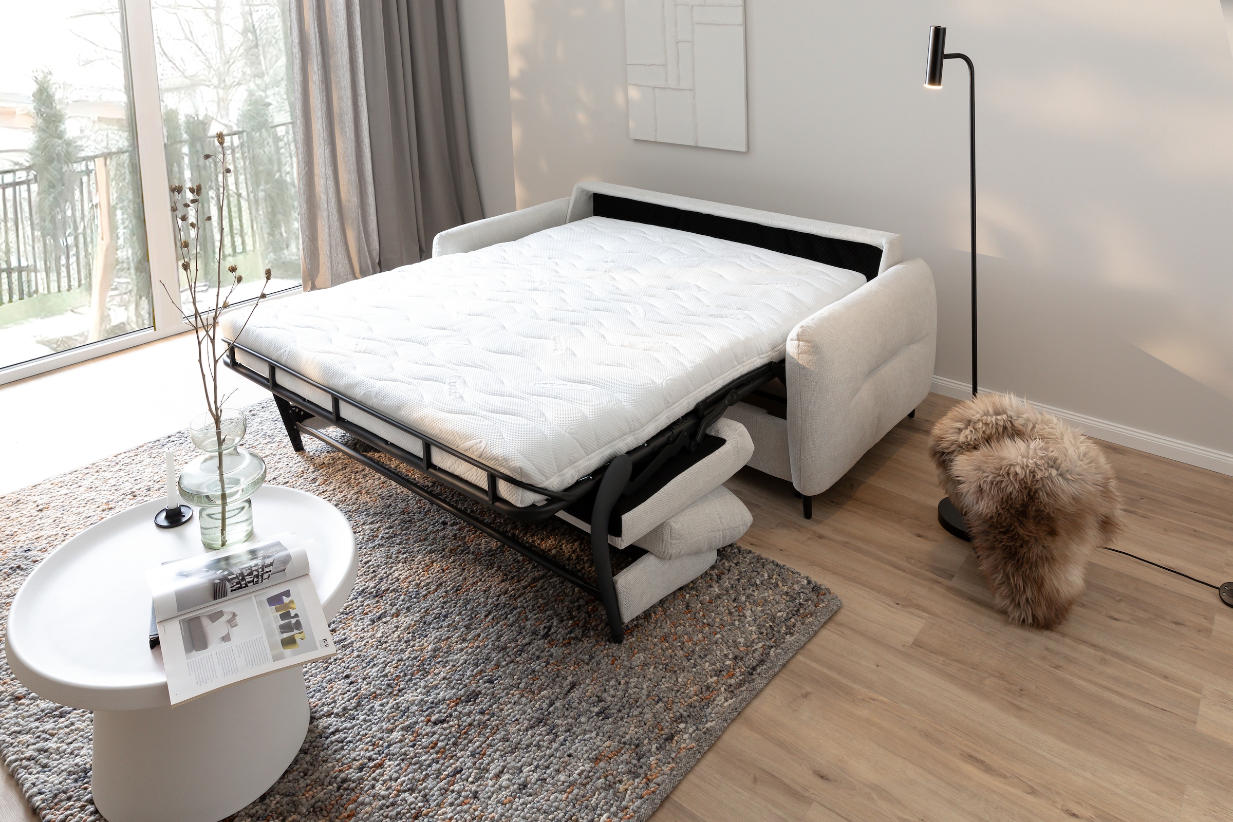 Home affaire 2-Sitzer »Clevina, Dauer-Schlafsofa mit Kaltschaummatratze, Breite 176 cm« Sofa & Bett in einem – kinderleicht ausklappbar & freistellbar im Raum