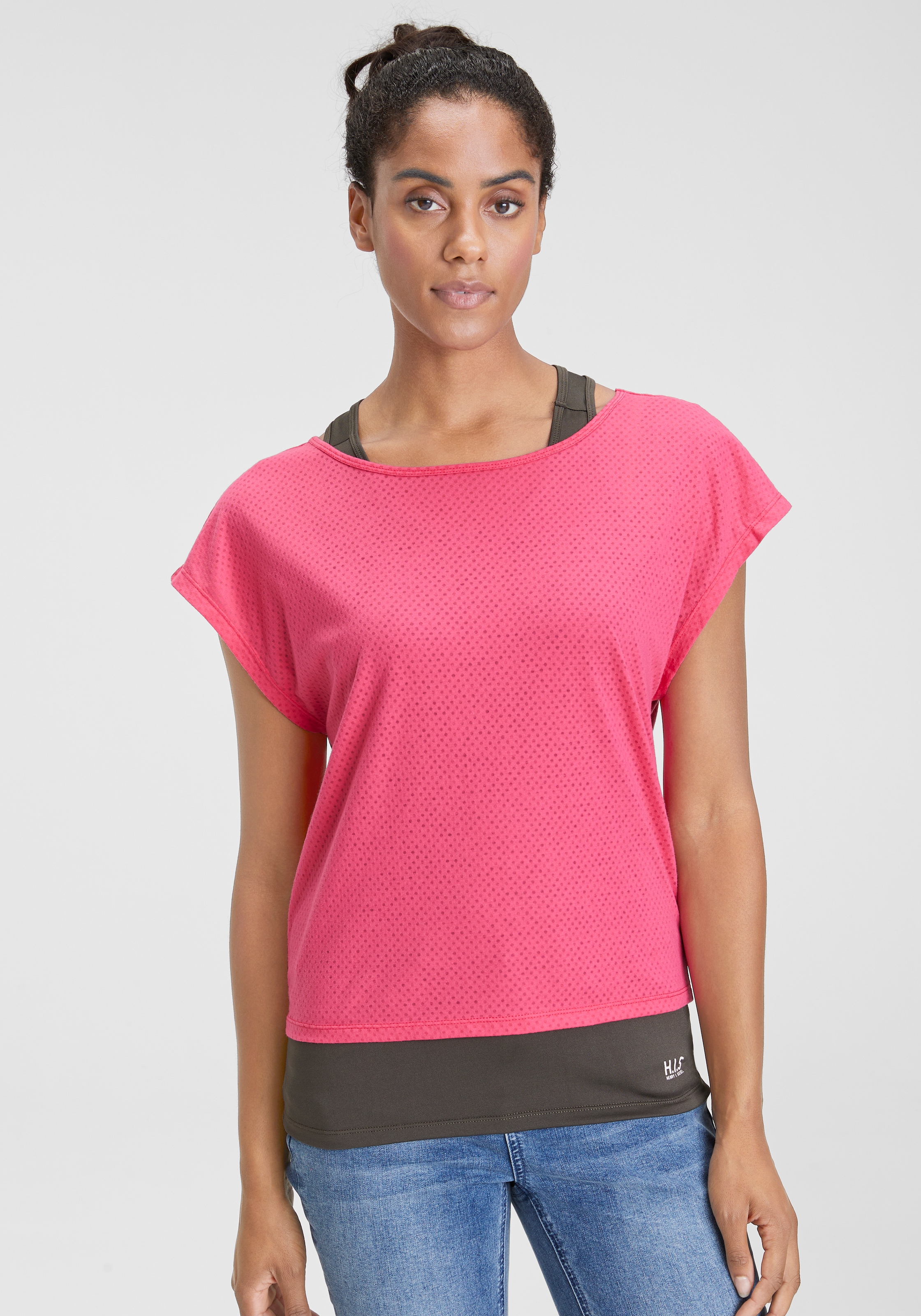 H.I.S Trainingsshirt »2-tlg. Shirt & Top« Spar-Set, 2 Stk. tlg. Kurzarm,  bequeme Passform,  sportlich,  atmungsaktives Material