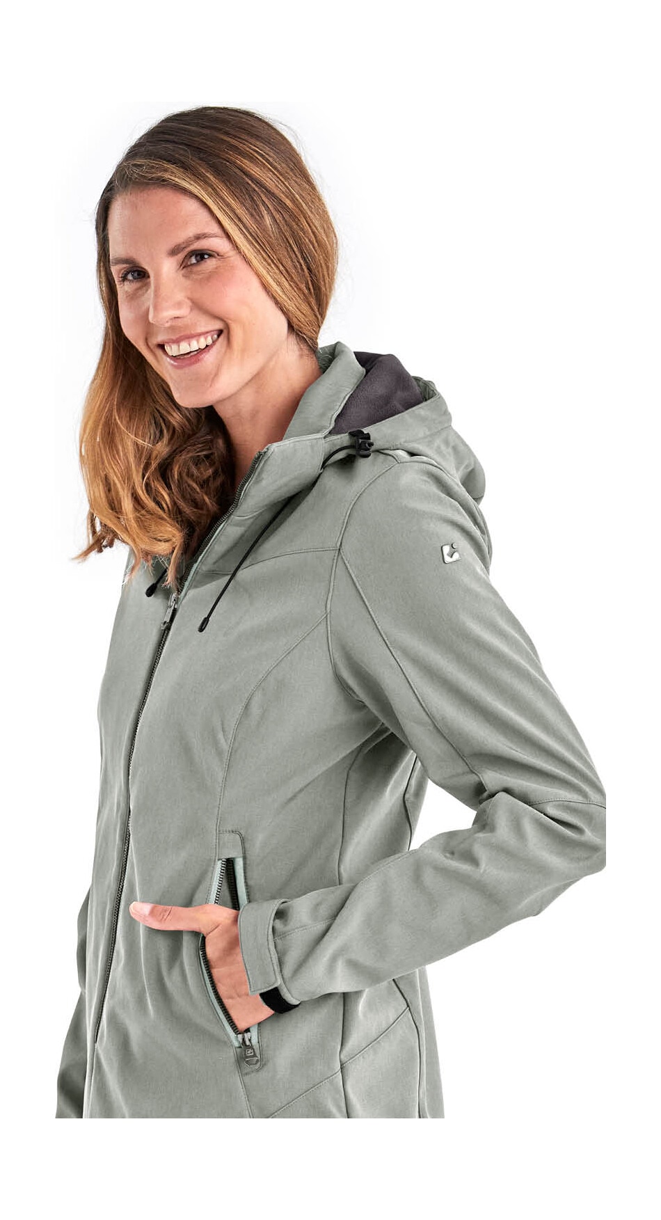 Killtec Softshelljacke »Damen Softshelljacke«, Wasserabweisende, winddichte Softshelljacke mit abnehmbarer Kapuze