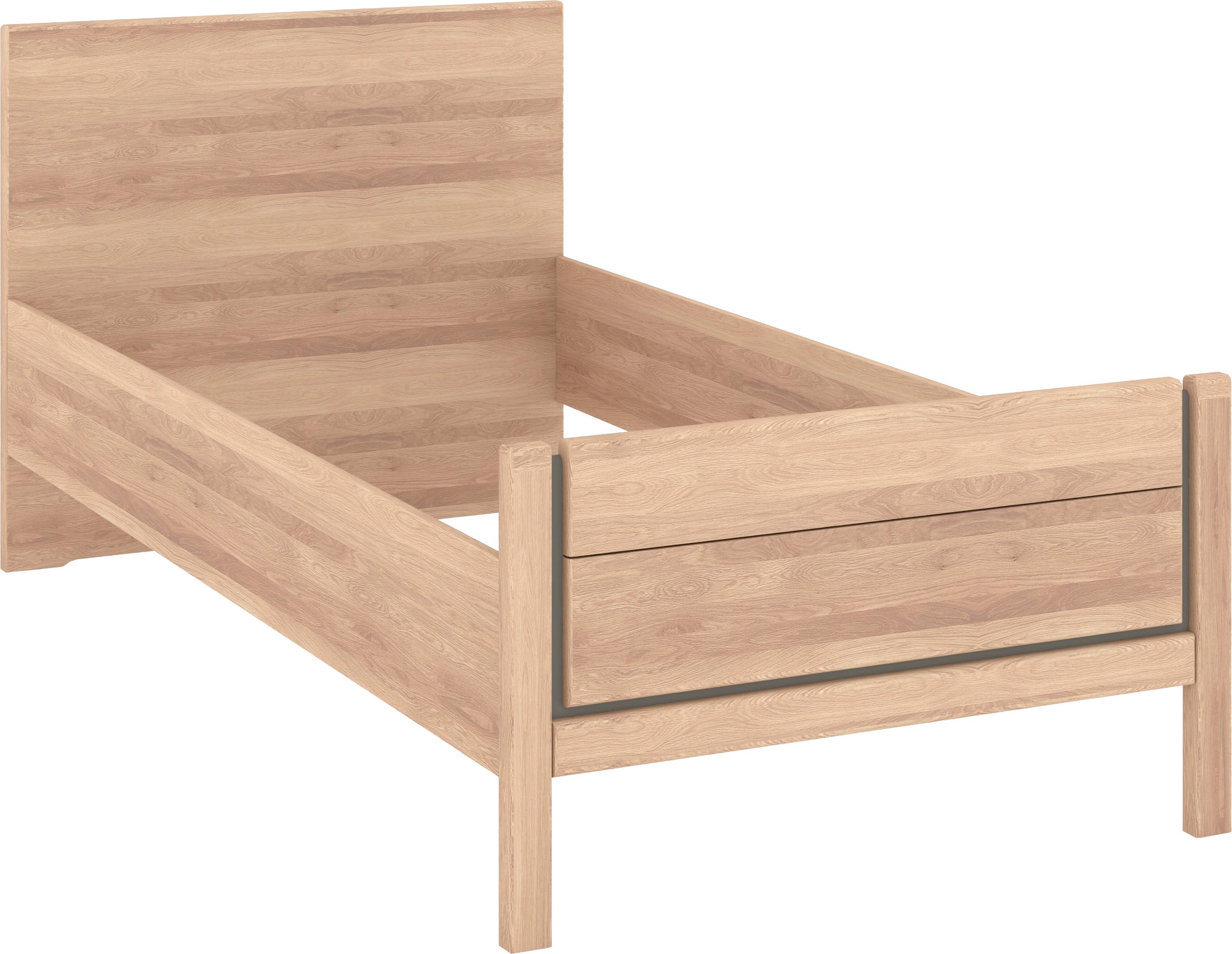 Musterring Holzbett »Sorrent, Bettgestell, Bettrahmen, teilmassiv Eiche«, (MADE IN GERMANY), Eiche teilmassiv, Liegehöhenverstellung, Stollenfußteil