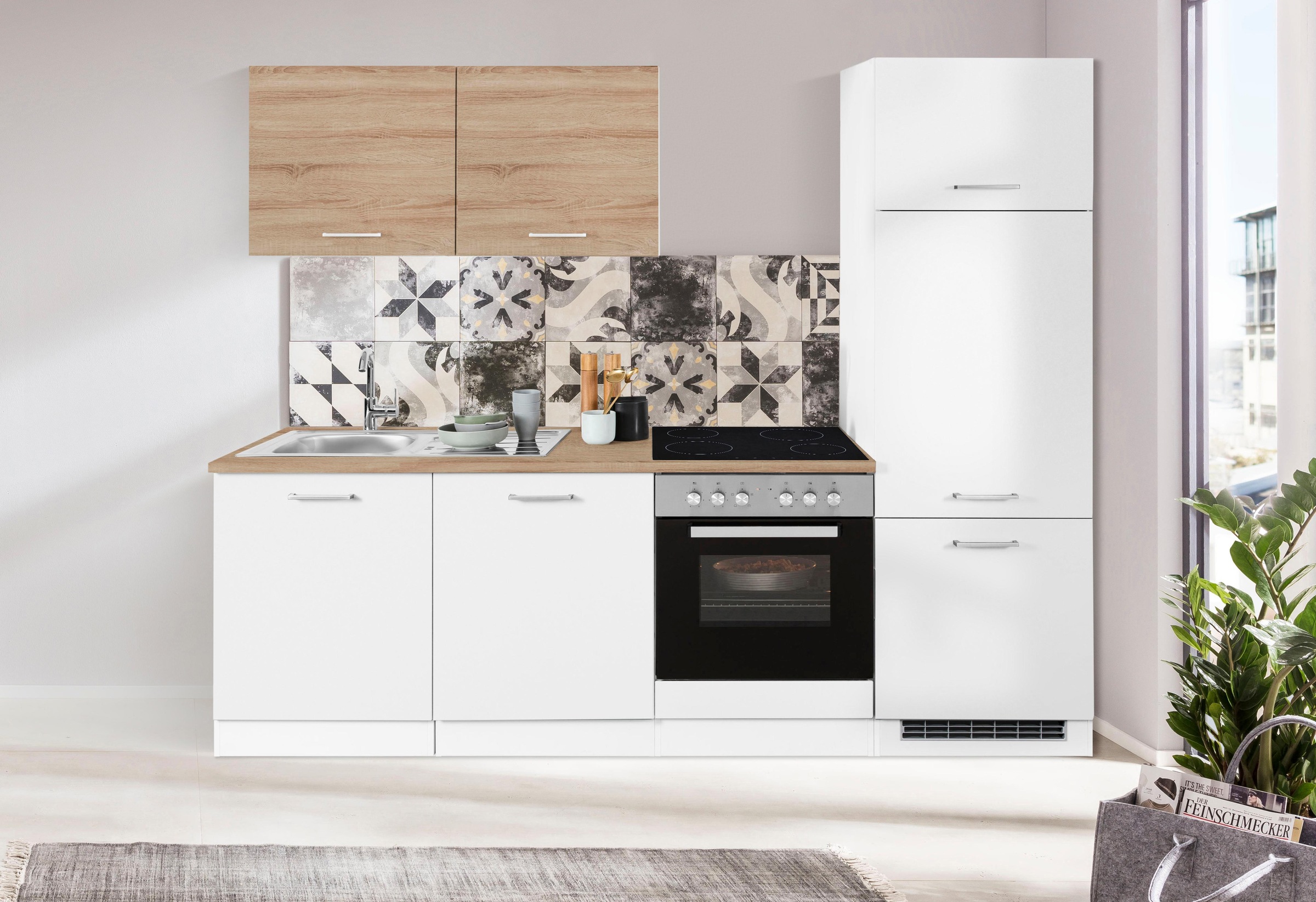 HELD MÖBEL Küchenzeile »Visby«, ohne 240 E-Geräte, auf für Kühlschrank cm Rechnung Breite kaufen