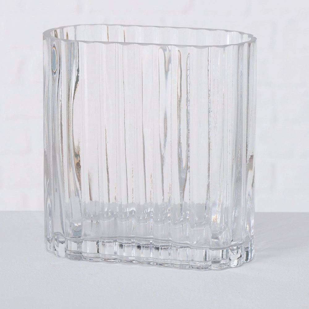 BOLTZE Tischvase »Tulipa«, (Set, 2 St.), aus Glas, Höhe ca. 14 cm und 18 cm