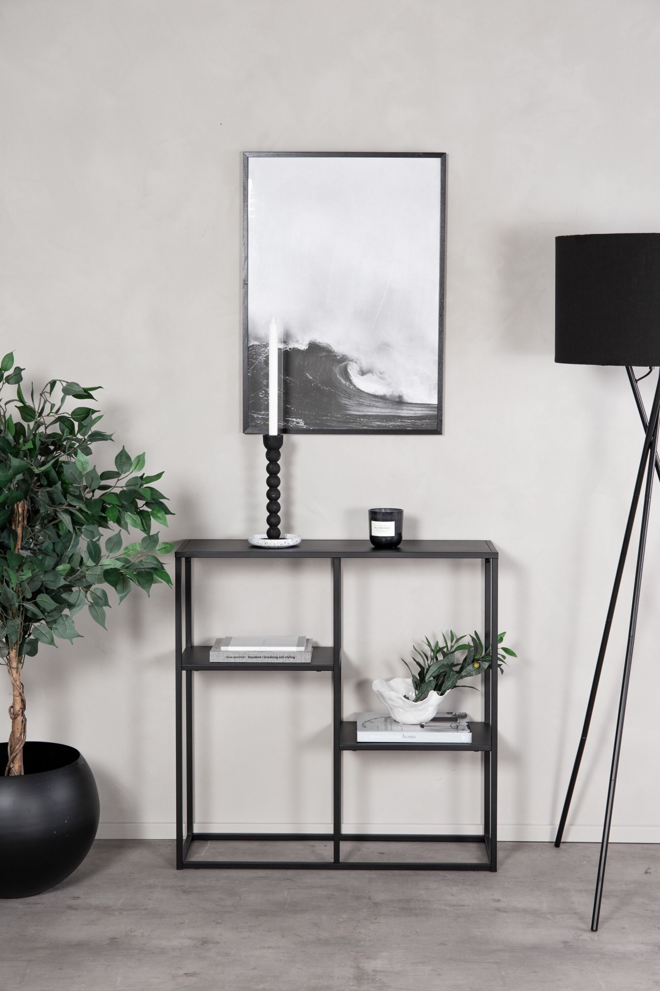 Étagère 3 Niveaux en Métal "Staal" 81cm Noir