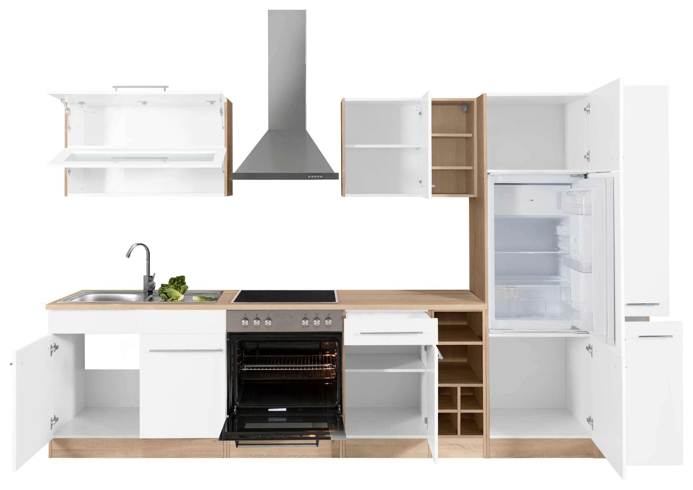 KOCHSTATION Küchenzeile »KS-Eton«, mit E-Geräten, Breite 330 cm