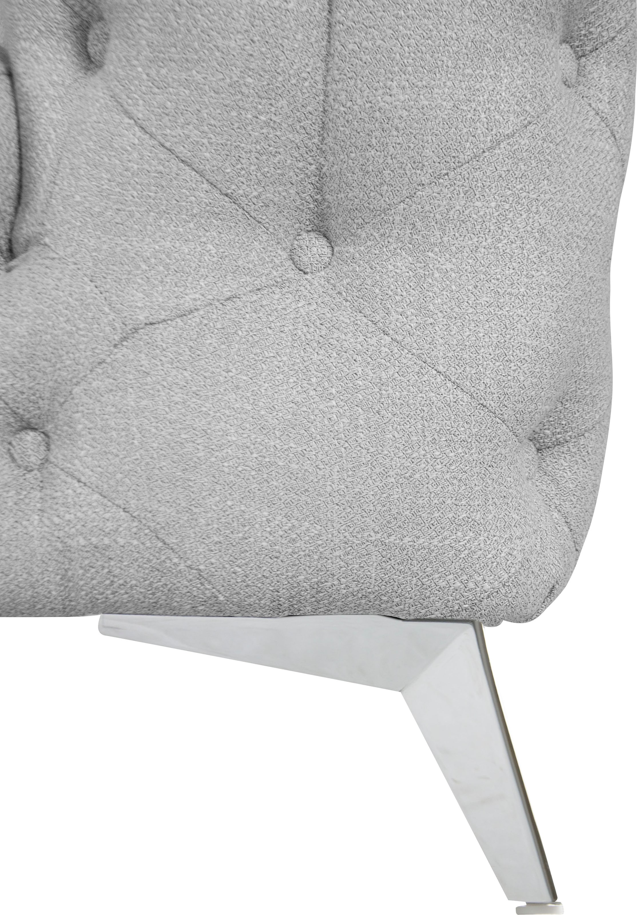 Home affaire Chesterfield-Sofa »Ecksofa GLYNIS L-Form mit Wellenunterfederung, Maße B/T/H 264/204/75cm« aufwändige Knopfheftung, moderne Chesterfield Optik, Fußfarbe wählbar