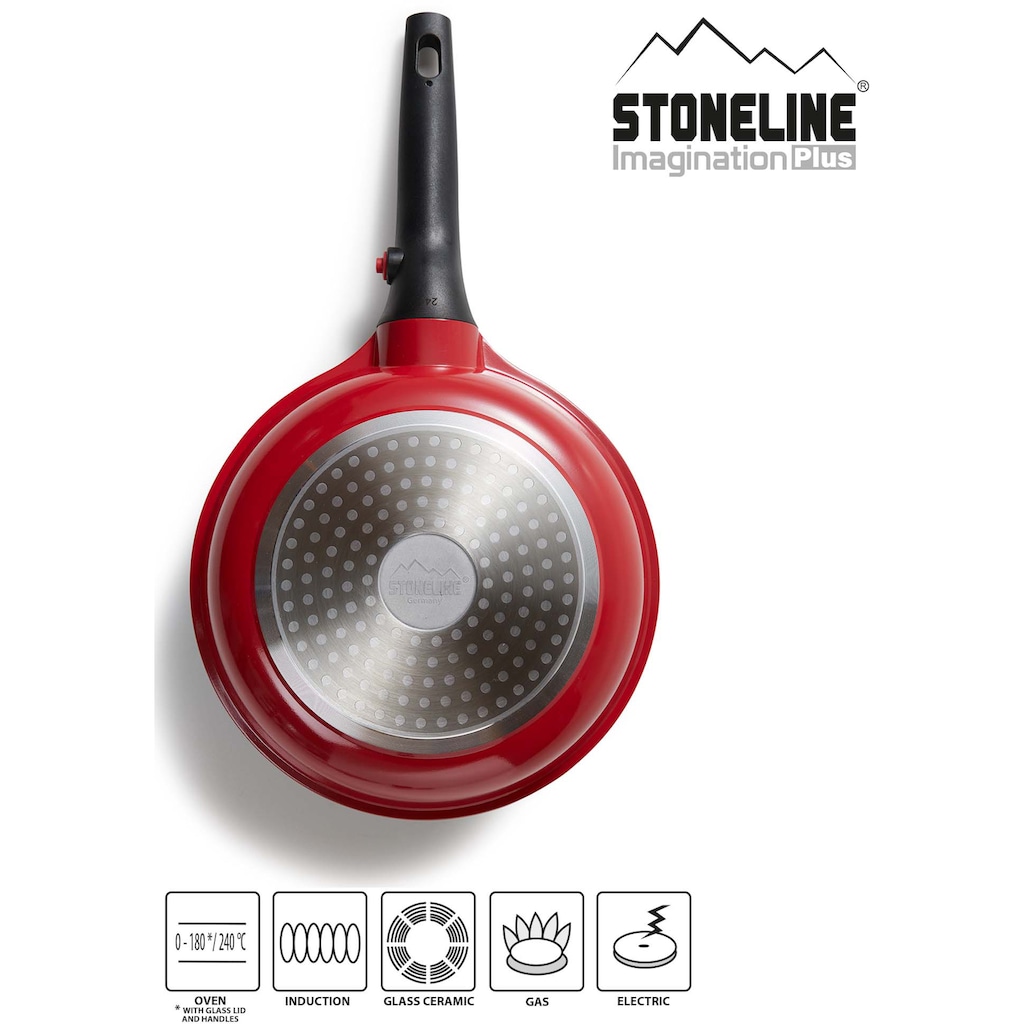 STONELINE Topf-Set »Imagination PLUS«, Aluminiumguss, (8 tlg., Kasserolle 18 cm, Bratentopf 24 cm, Kochtopf 20 cm, Pfanne 20/24 cm)