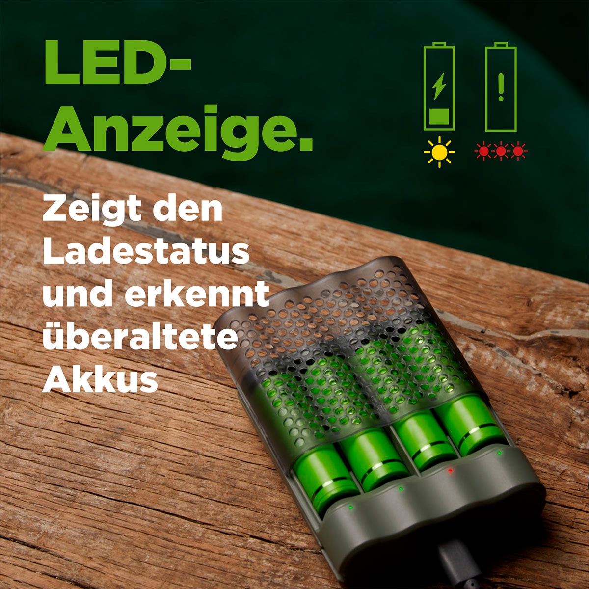 GP Batteries Batterie-Ladegerät »ReCyko Speed M451 4-fach NiMH mit 4 x AAA 950 mAh NiMH-Batterien«