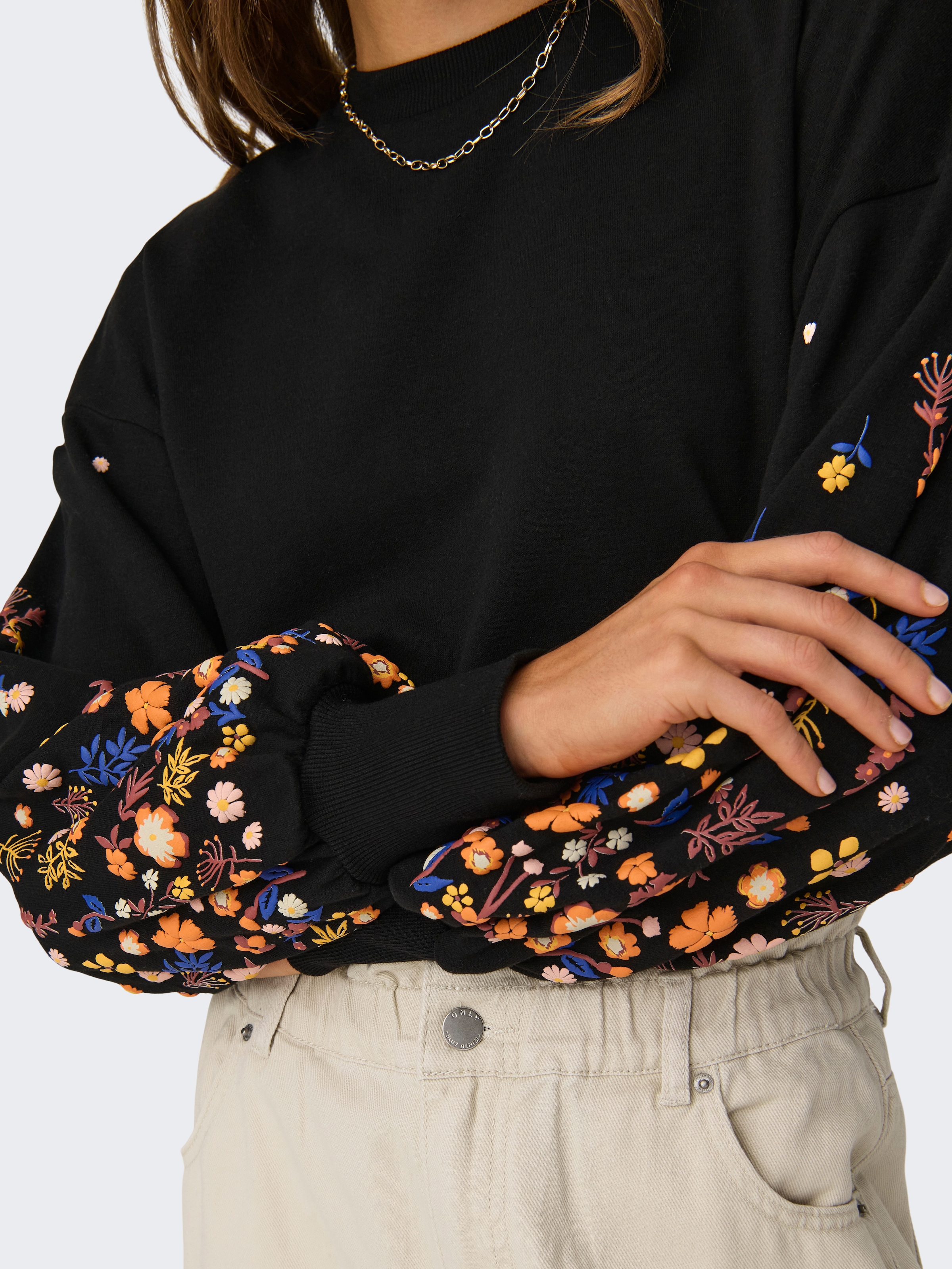 ONLY Sweatshirt »ONLBROOKE L/S O-NECK FLOWER SWT«
