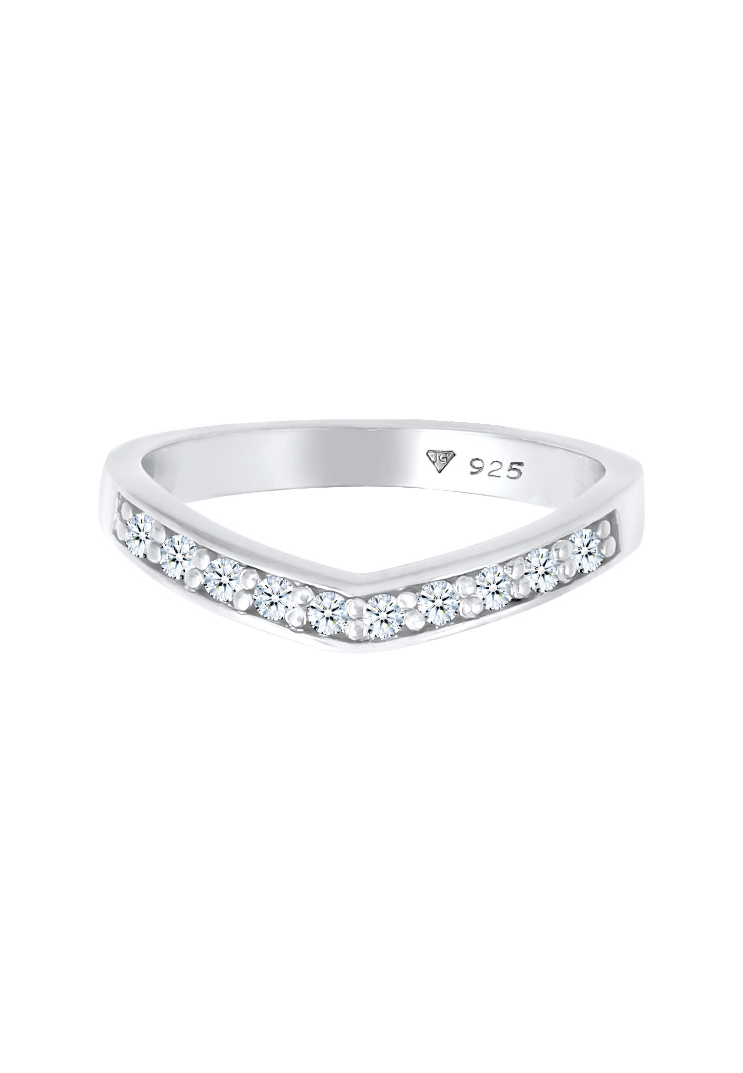 Elli DIAMONDS Diamantring »Ring Diamanten (0.15 ct) V-Form Verlobung 925 Silber«