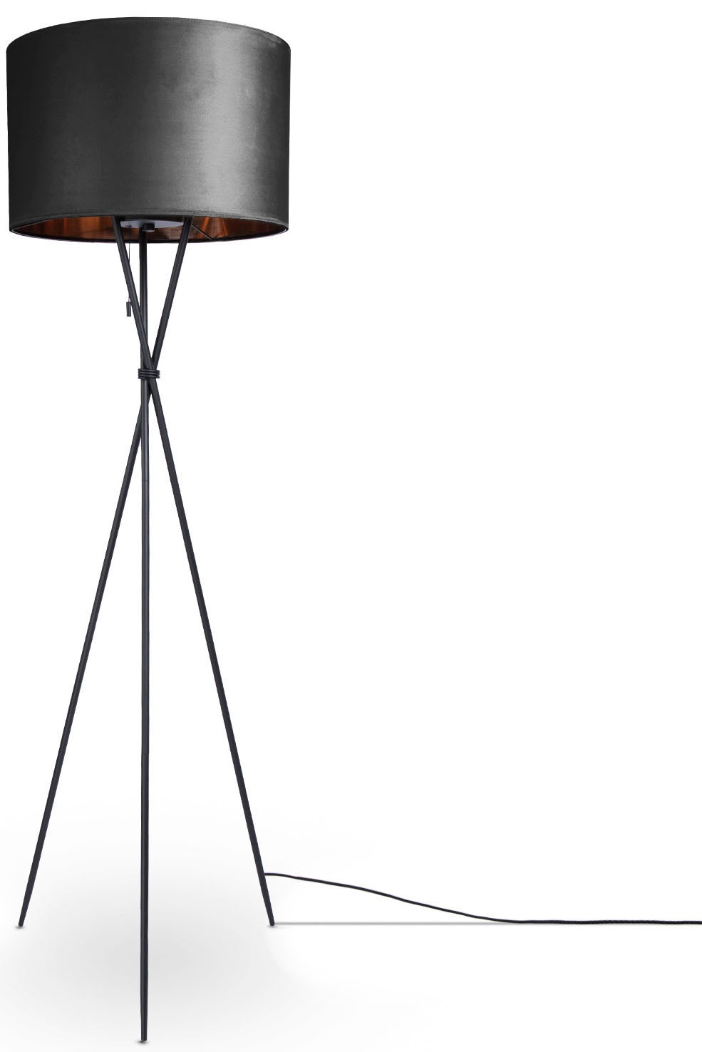 Paco Home Stehlampe »Kate uni E27 | Höhe Filigran 3 mit Velour Garantie XXL 177,5cm Standleuchte kaufen online Dreibein Wohnzimmer Color«, Jahren