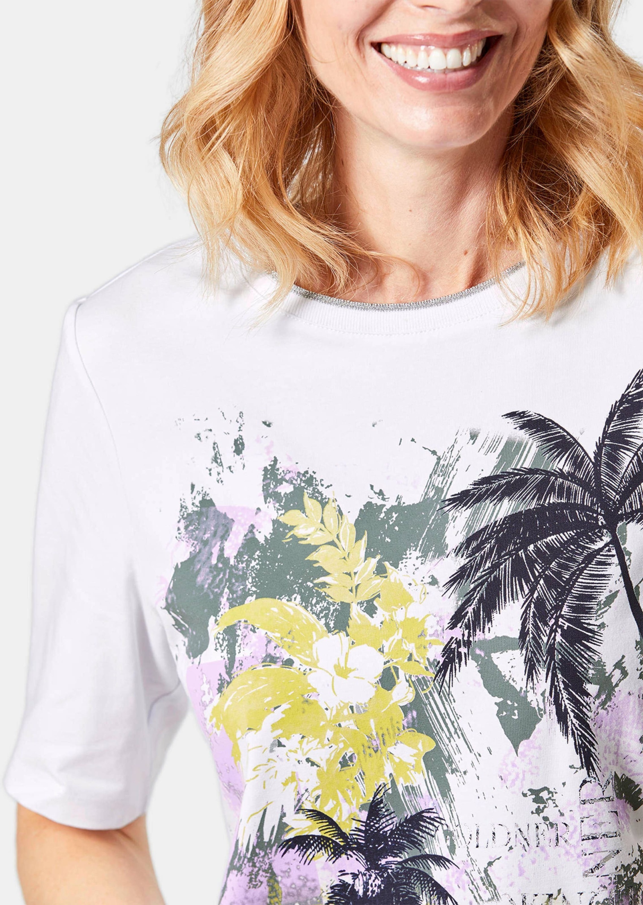 GOLDNER Print-Shirt »Kurzgröße Druckshirt aus pflegeleichtem Baumwoll-Jersey«