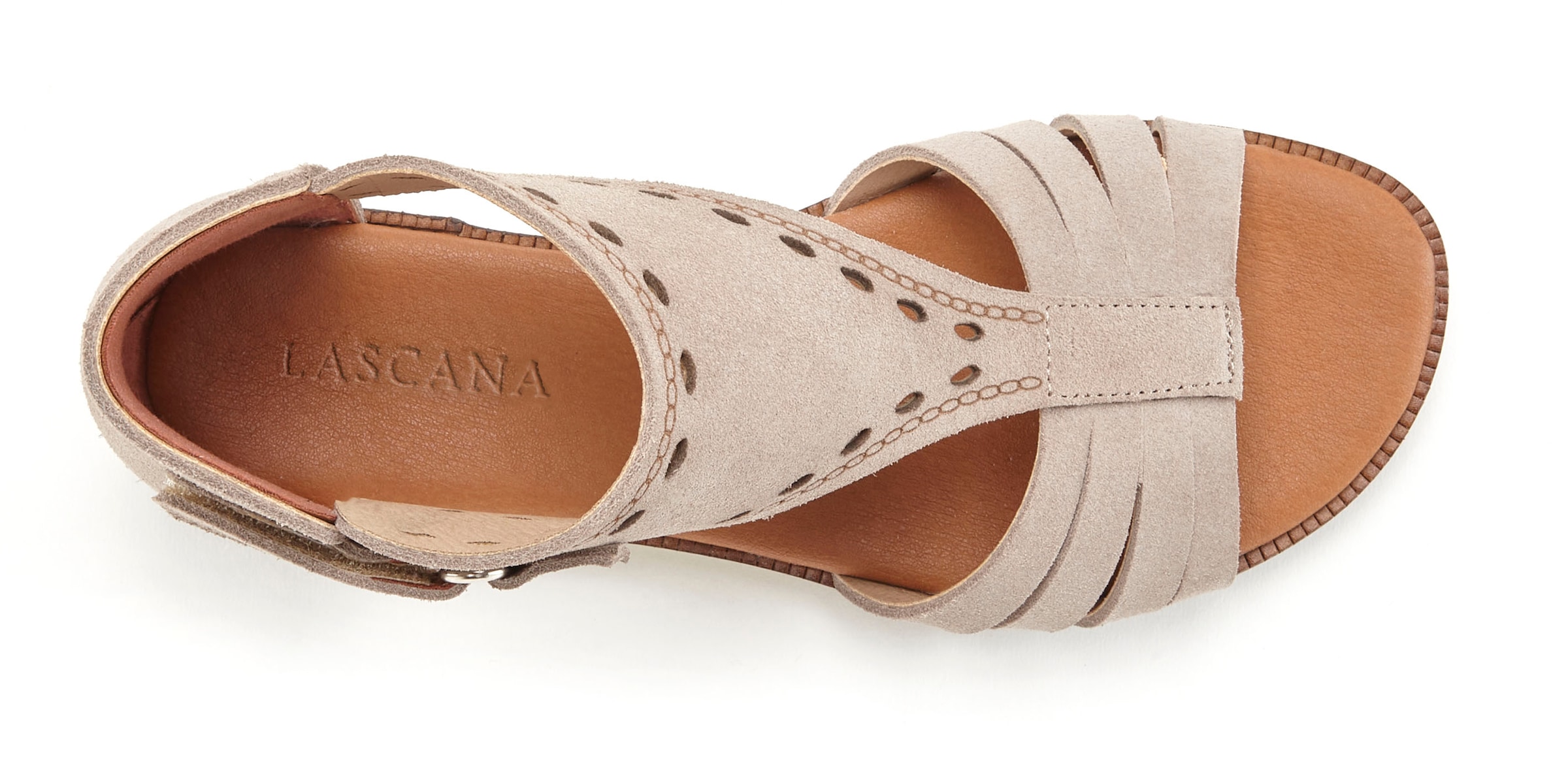 LASCANA Sandale »Sommerschuh«, Sandalette, Sommerschuh aus hochwertigem Leder mit kleinen Cut-Outs