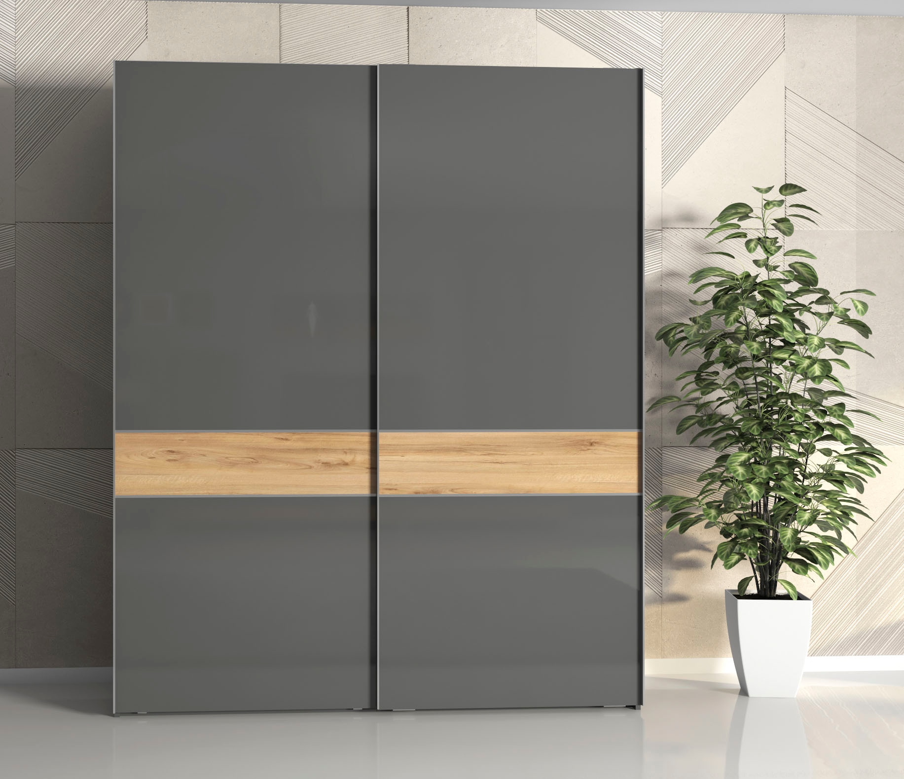 Places of Style Schwebetürenschrank »Onyx«, UV lackiert für langlebige Oberflächen, Soft-Close-Funktion