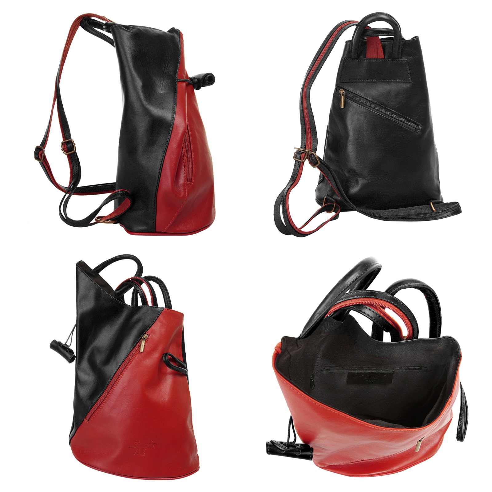 Samantha Look Cityrucksack echt Leder, Made in Italy