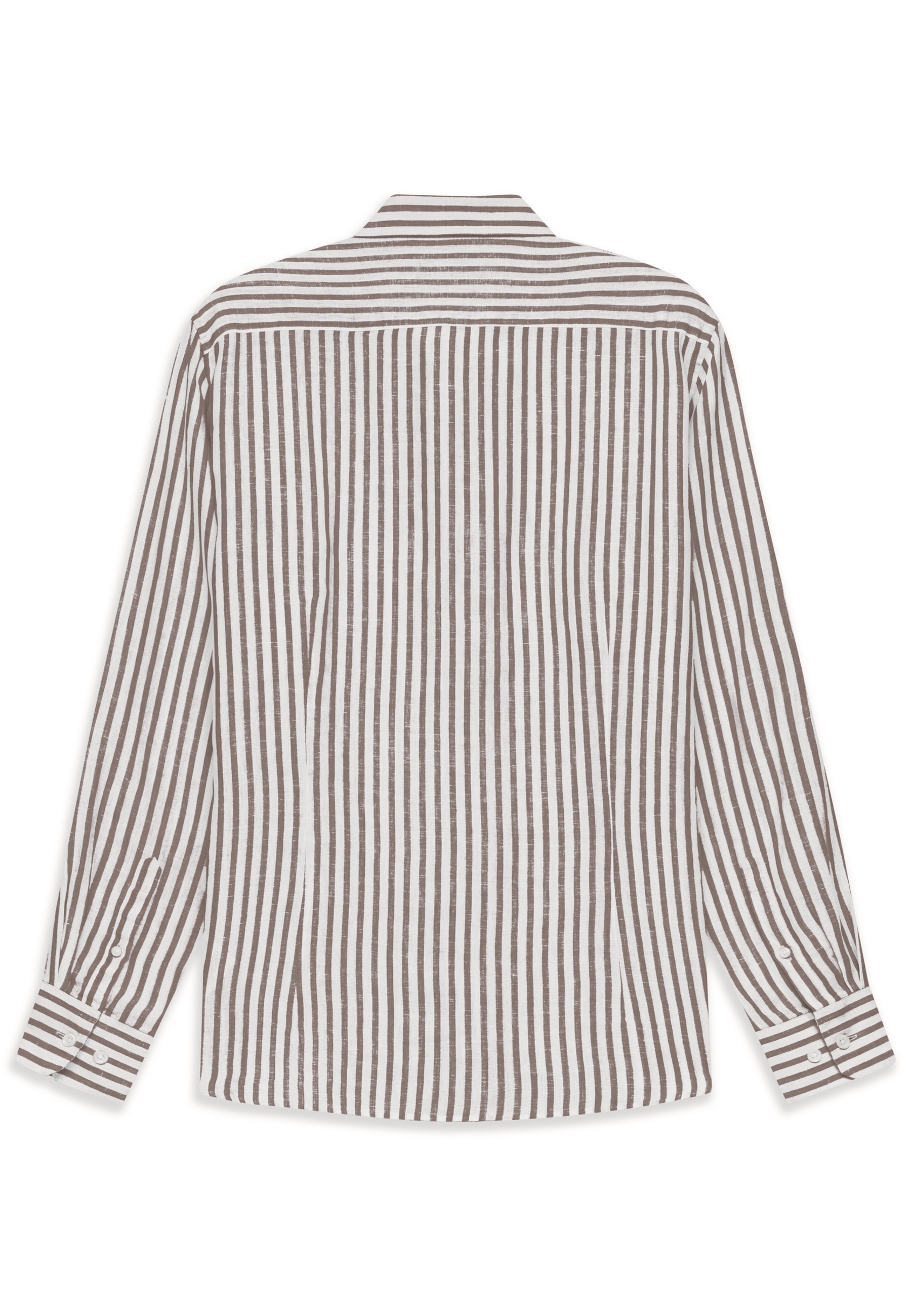 bugatti Leinenhemd »Modern Fit« gestreift mit Kentkragen