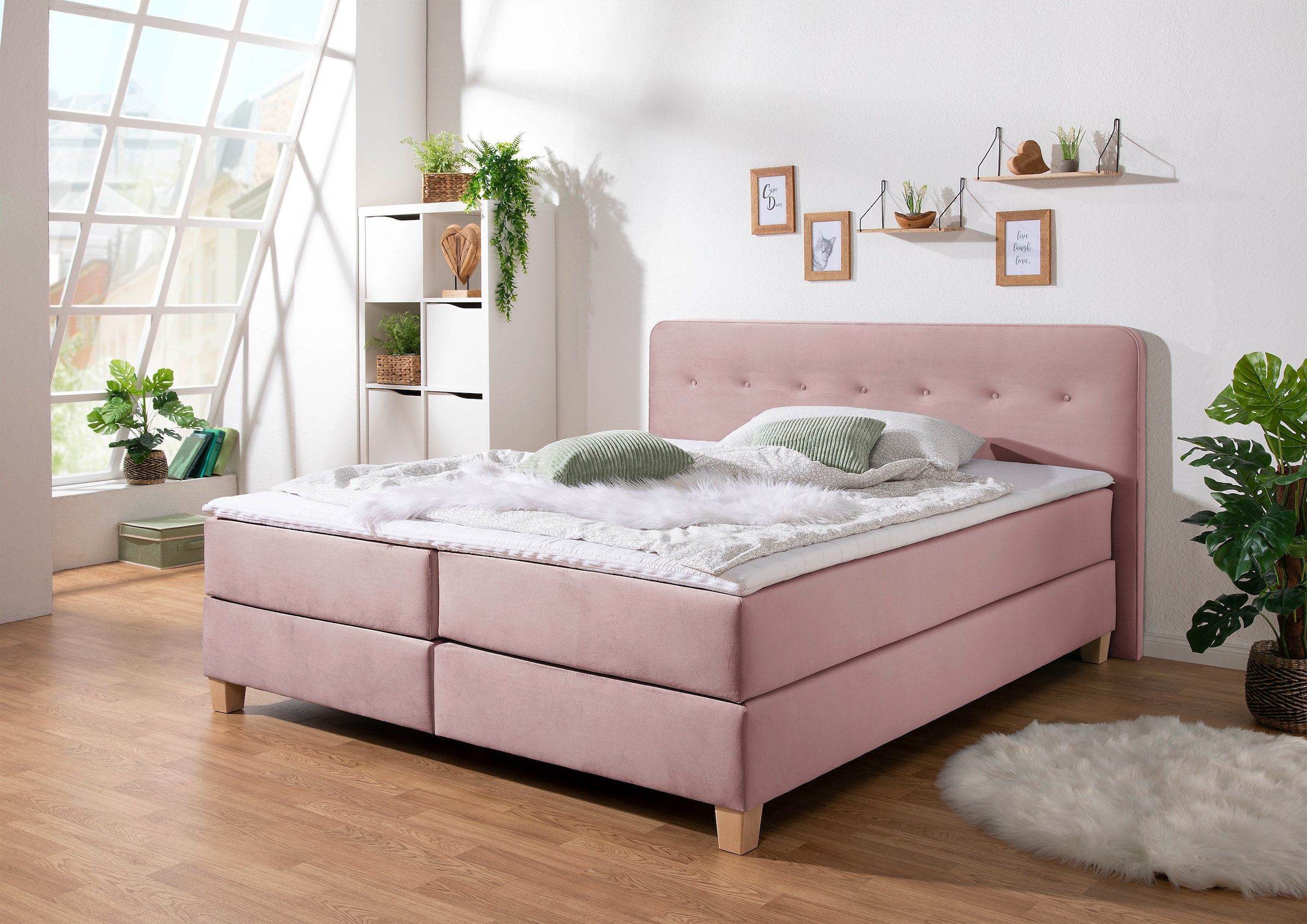 Home affaire Boxspringbett »Fargo«, in Überlänge 220 cm, mit Topper, 3 Ausführungen, 4, Breiten