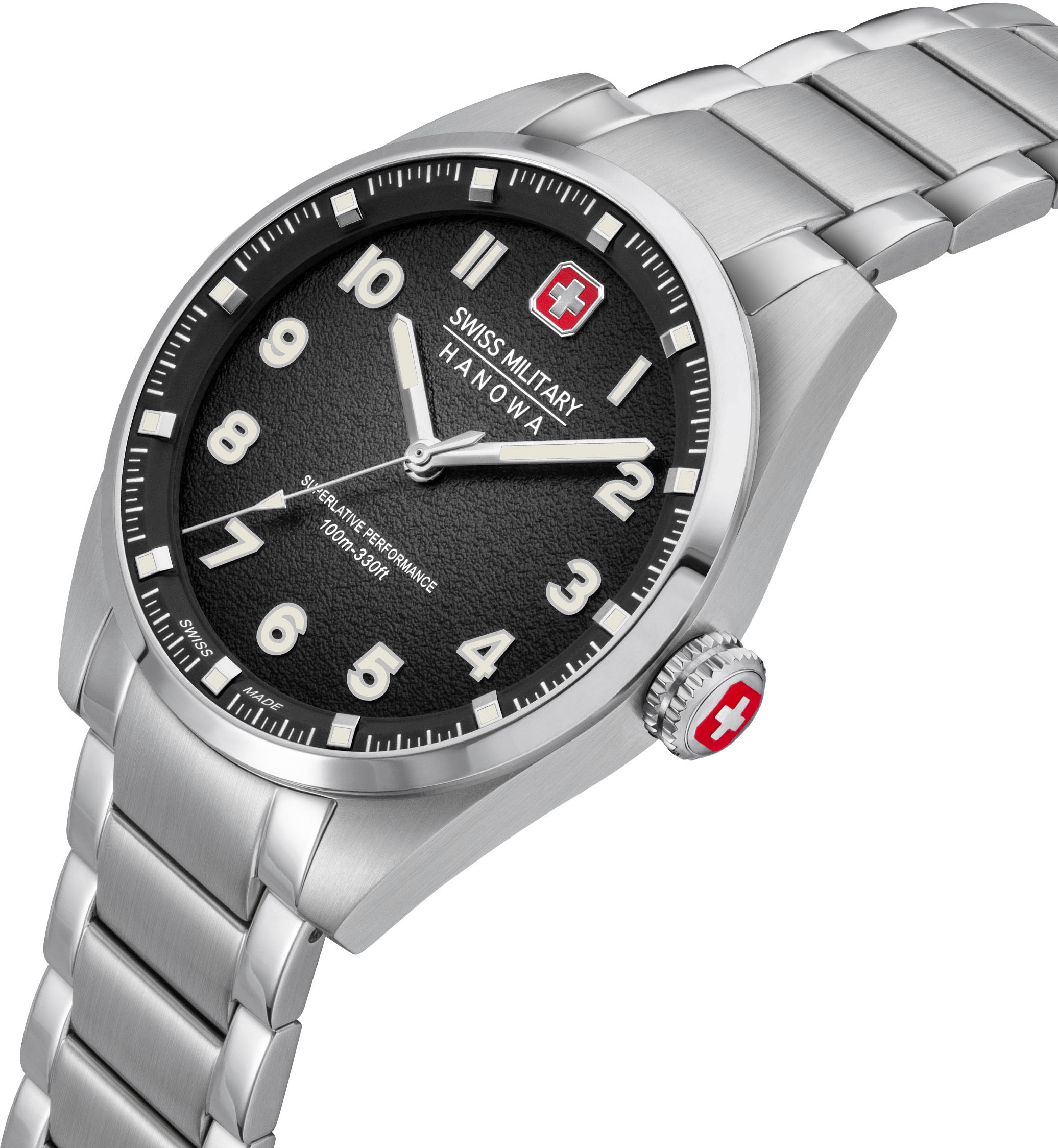 Swiss Military Hanowa Quarzuhr »GREYHOUND, SMWGG0001503«, Armbanduhr, Herrenuhr, Saphirglas, Swiss Made