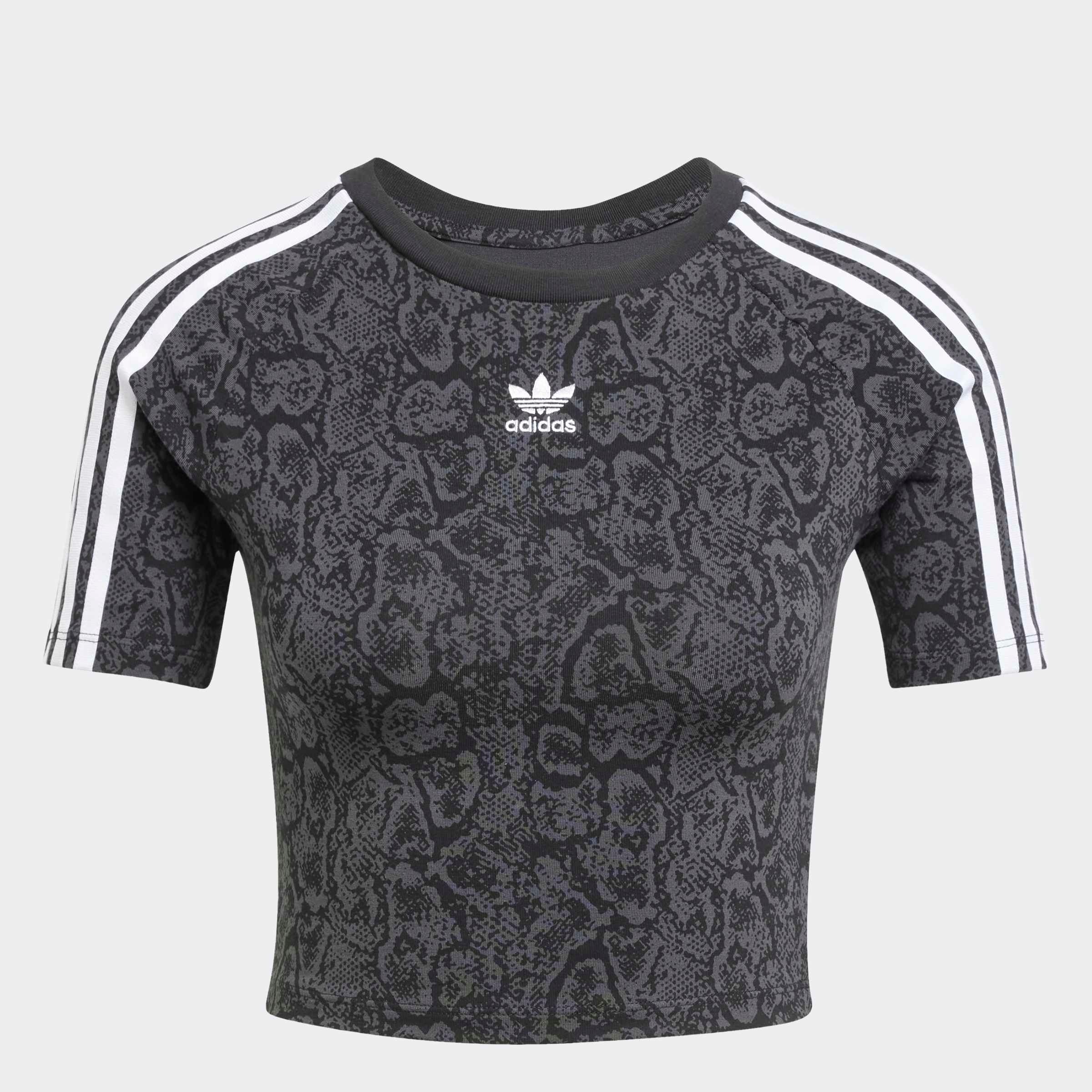 adidas Originals T-Shirt »SNAKESKIN 3-STREIFEN BABY« schmale Passform, kürzerer Schnitt, mit kontrastierenden 3-Streifen