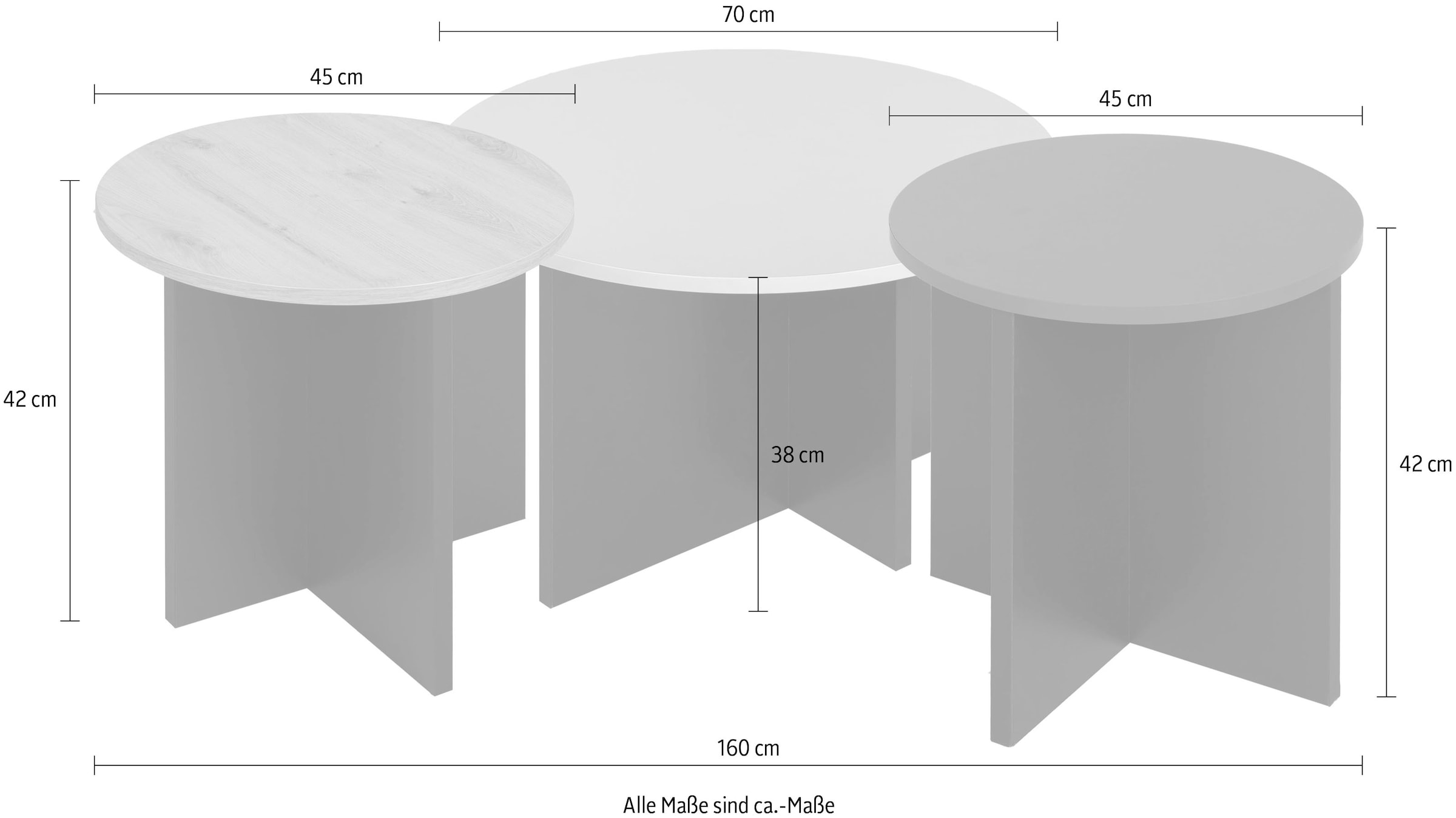 Gami Couchtisch »CRAFT«, Set aus 3 Couchtischen