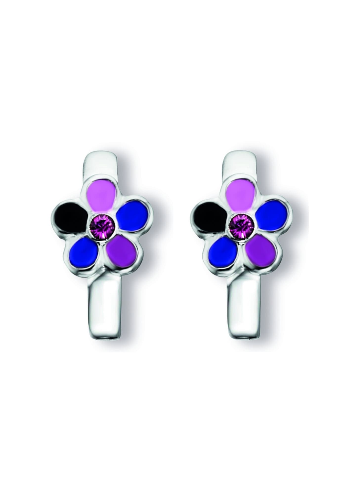 ONE ELEMENT Paar Creolen »Kristall Blume Ohrringe  Creolen aus 925 Silber«