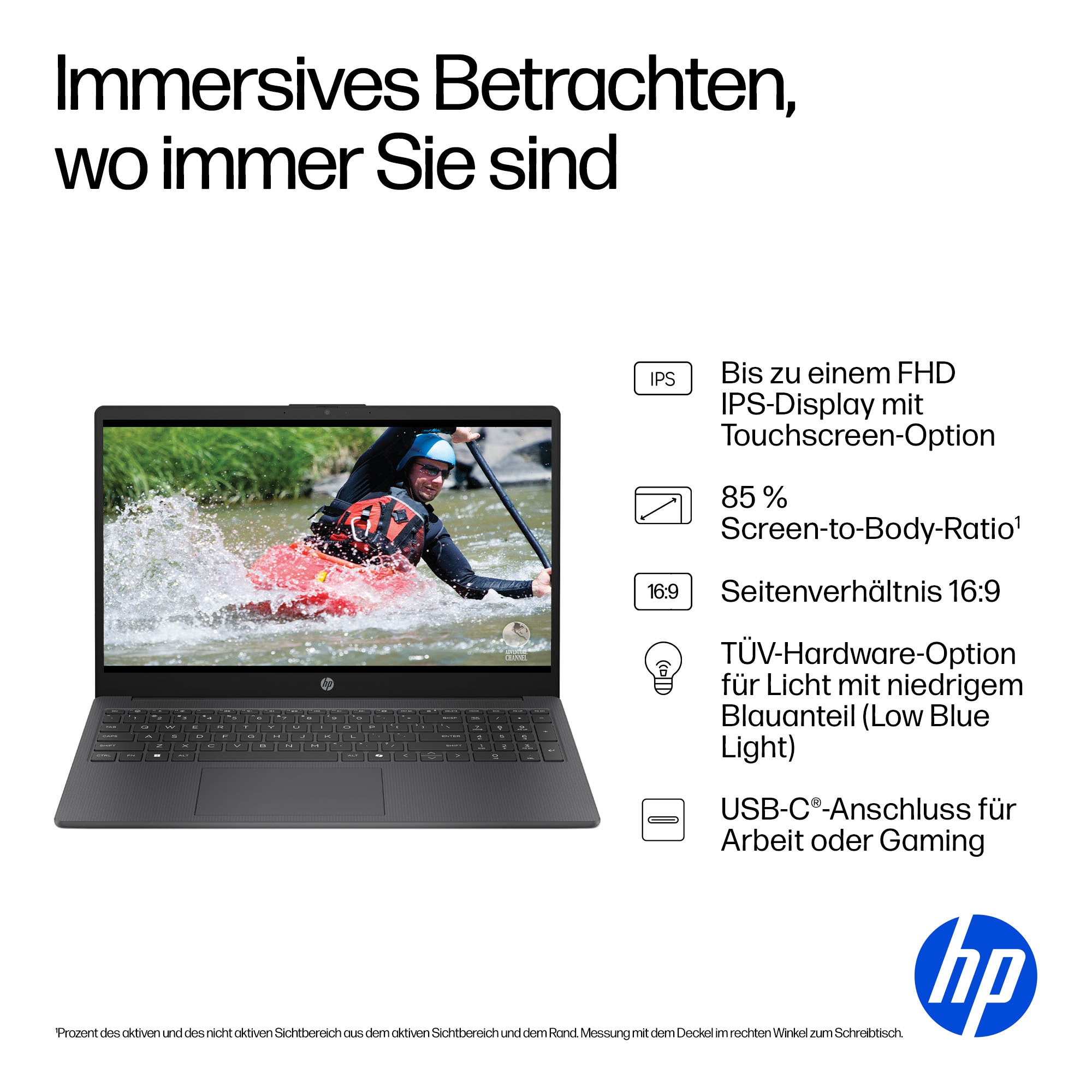 HP Notebook »15-fd0220ngx« 39,6 cm / 15,6 ″ Intel N-Reihe Intel Graphics 128 GB UFS Festplatte