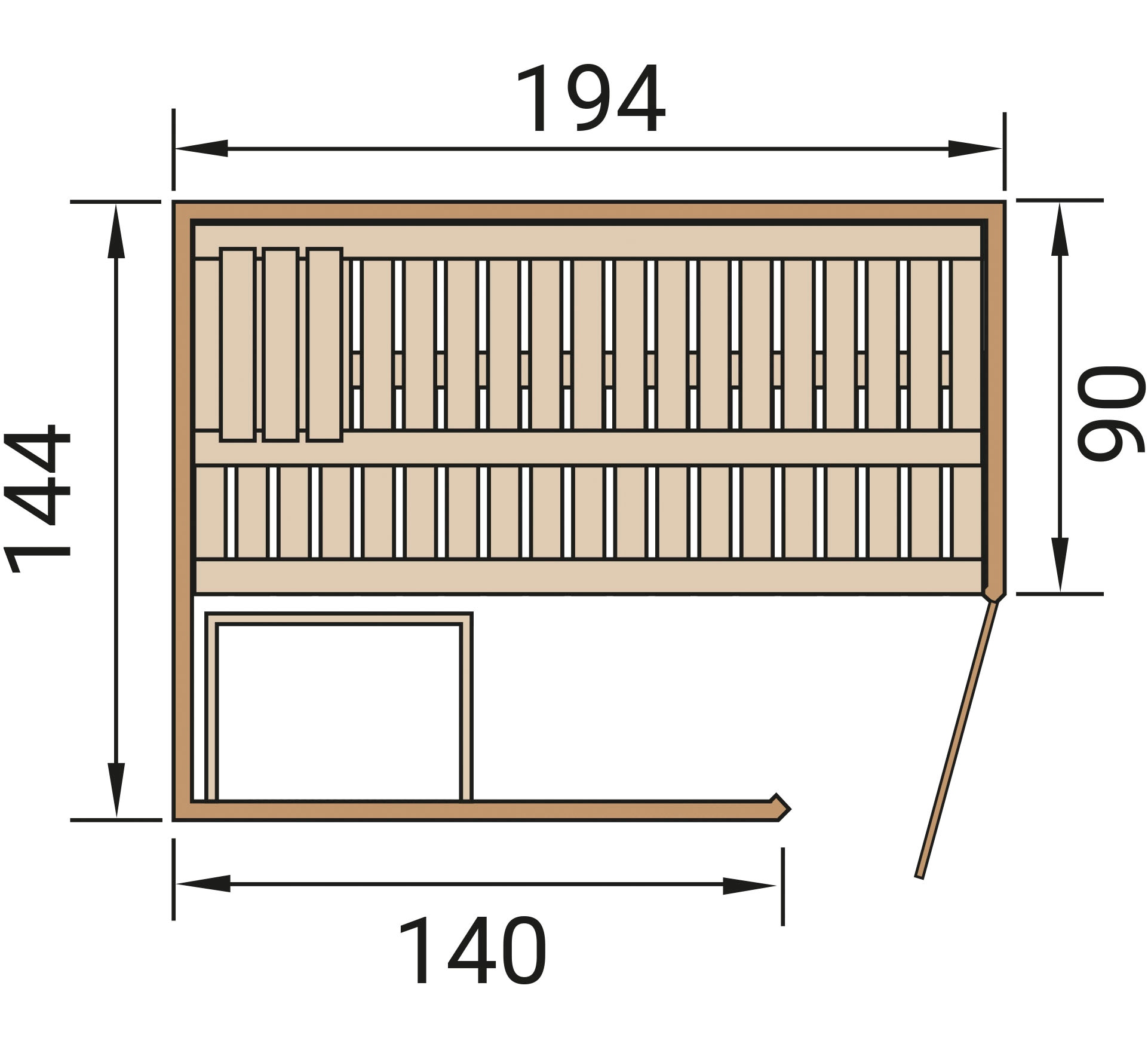 weka Sauna »Element-Ecksauna VARBERG 1« vorgefertigte Elemente, moderne Ganzglastür