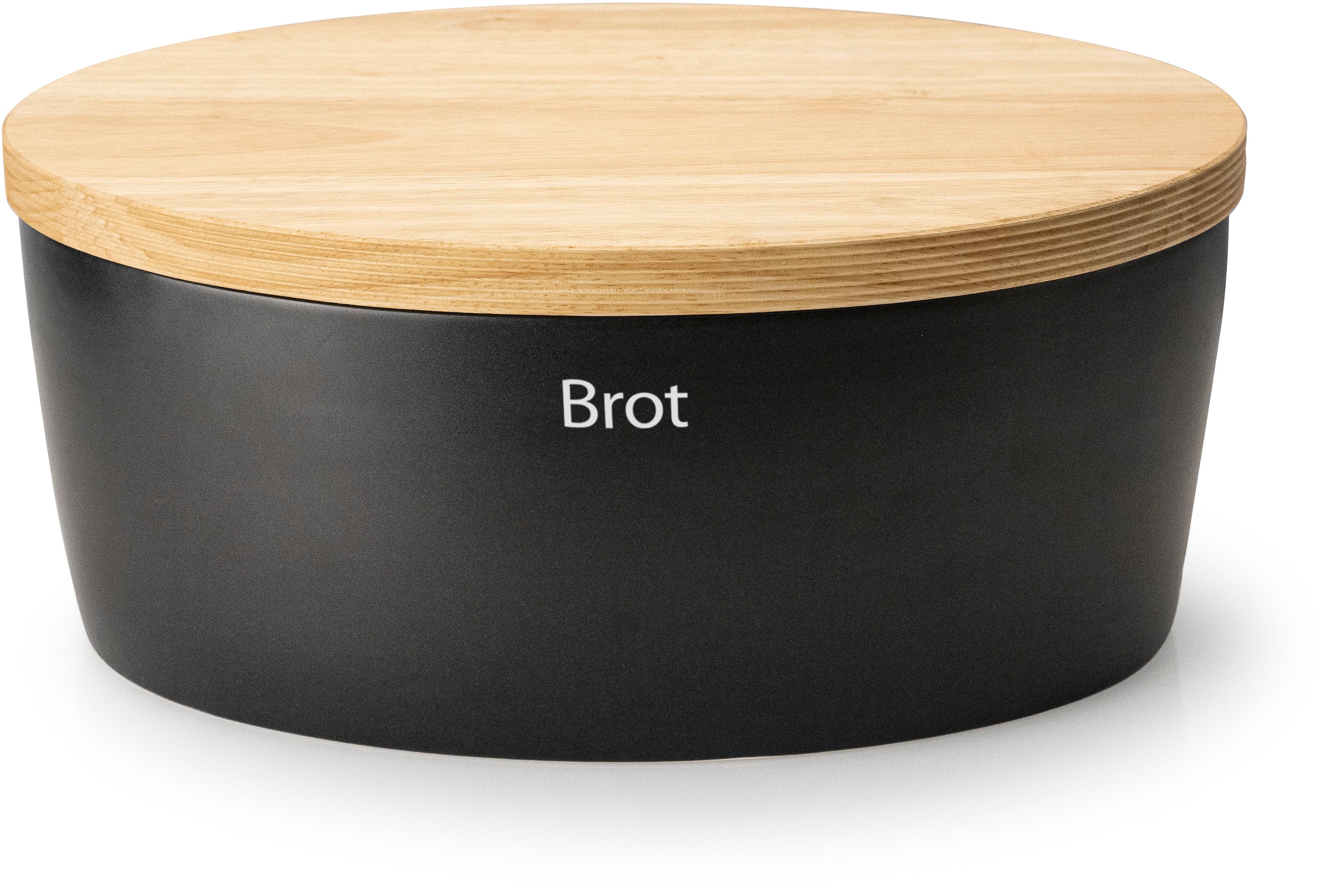 Continenta Brotkasten Brottopf, mit Holzdeckel, auch als Brotschneidbrett nutzbar