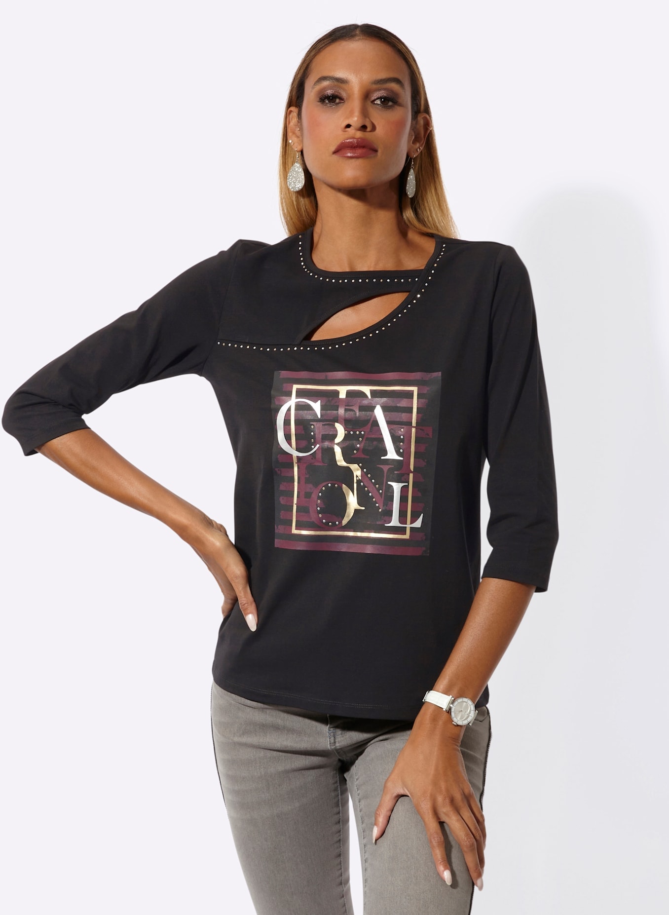 creation L 3/4-Arm-Shirt »Druck-Shirt« 1