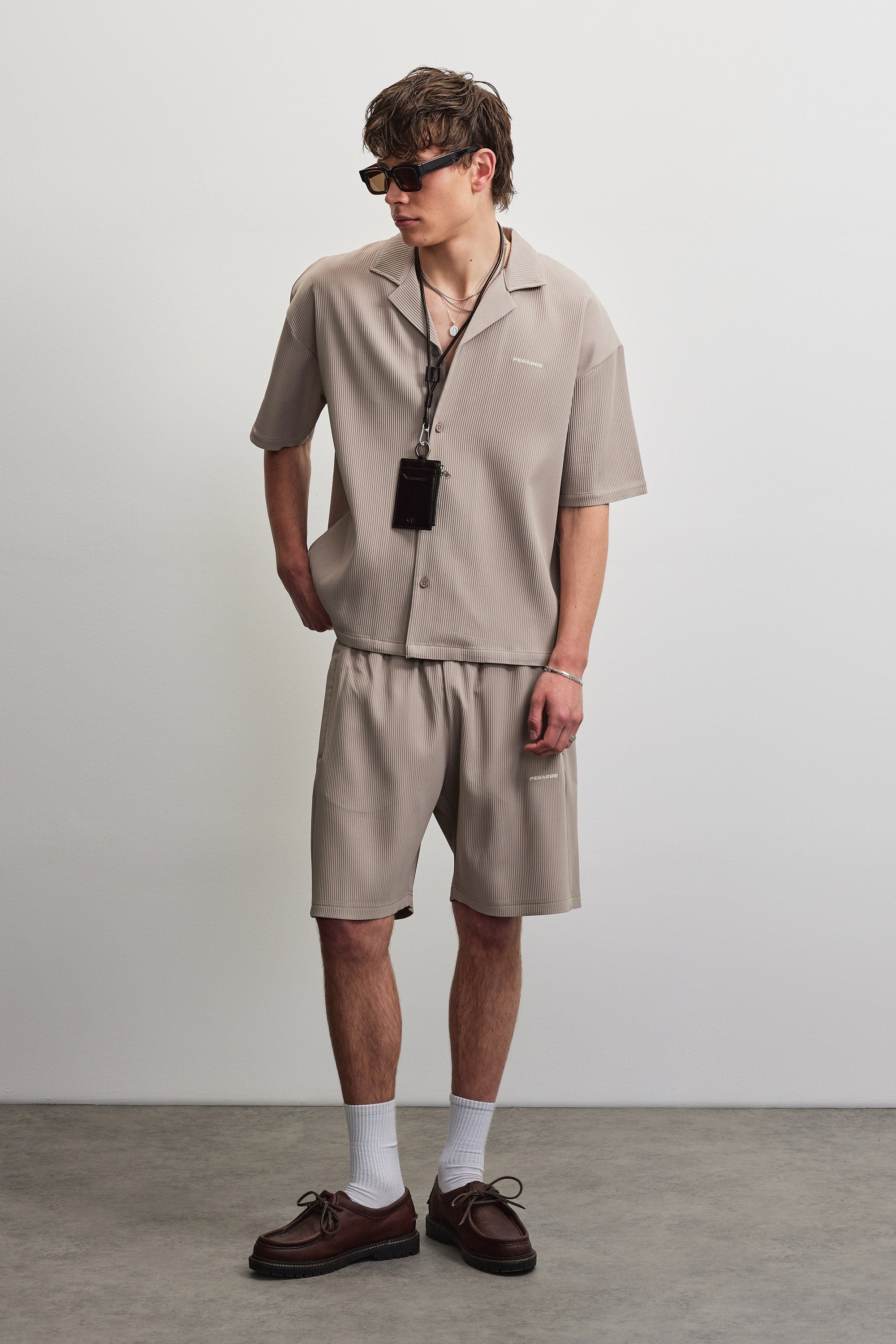 PEGADOR Shorts »TROY PLISSEE SHORTS«  Baumwollmischung, regular fit