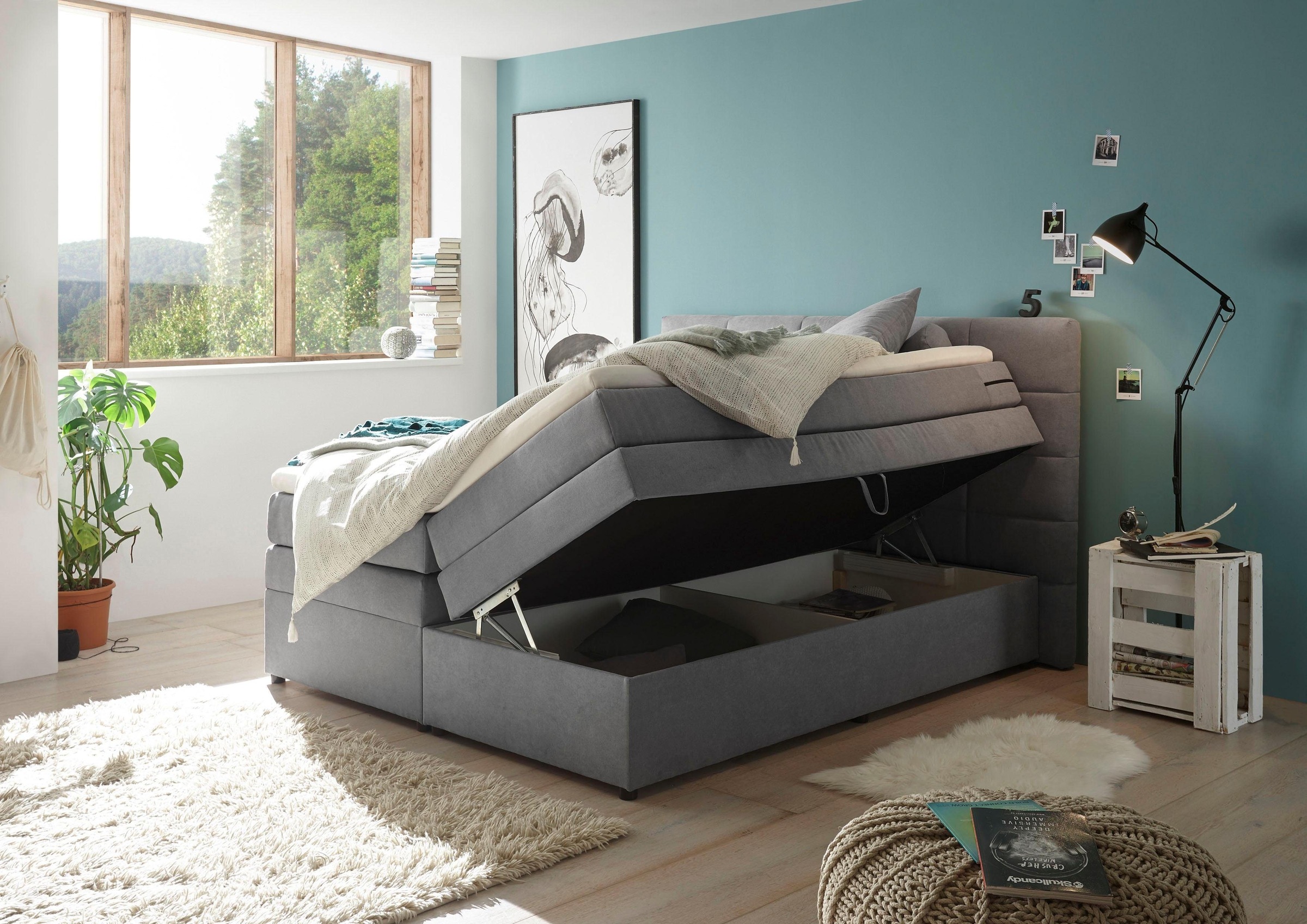 ED EXCITING DESIGN Boxspringbett »Tacoma«, inkl. Bettkasten und Topper