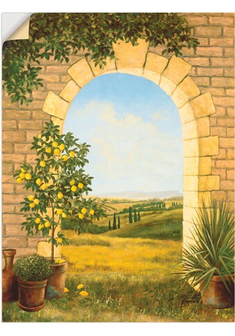 Artland Wandbild »Zitronenbaum vorm Torbogen II«, Fensterblick, (1 St.), in vielen... kaufen