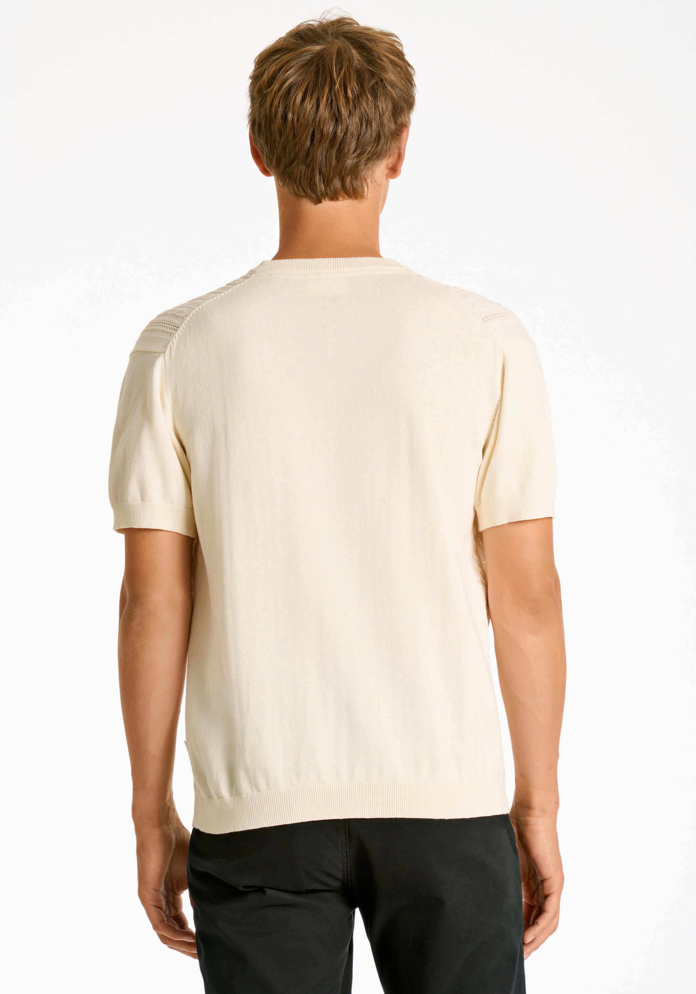 LINDBERGH Strickpullover mit Zopfmuster, kurzarm